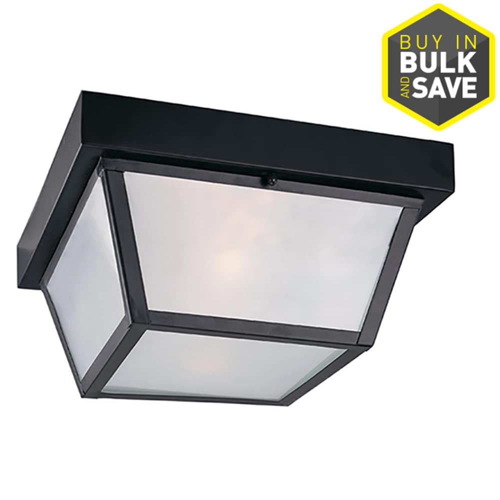 2-Light 10.37-in Matte Black Flush Light