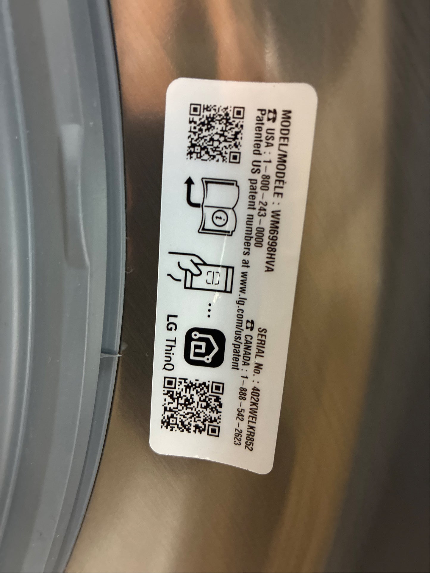 LG 5-cu ft Ventless Front Load Washer Dryer Combo
