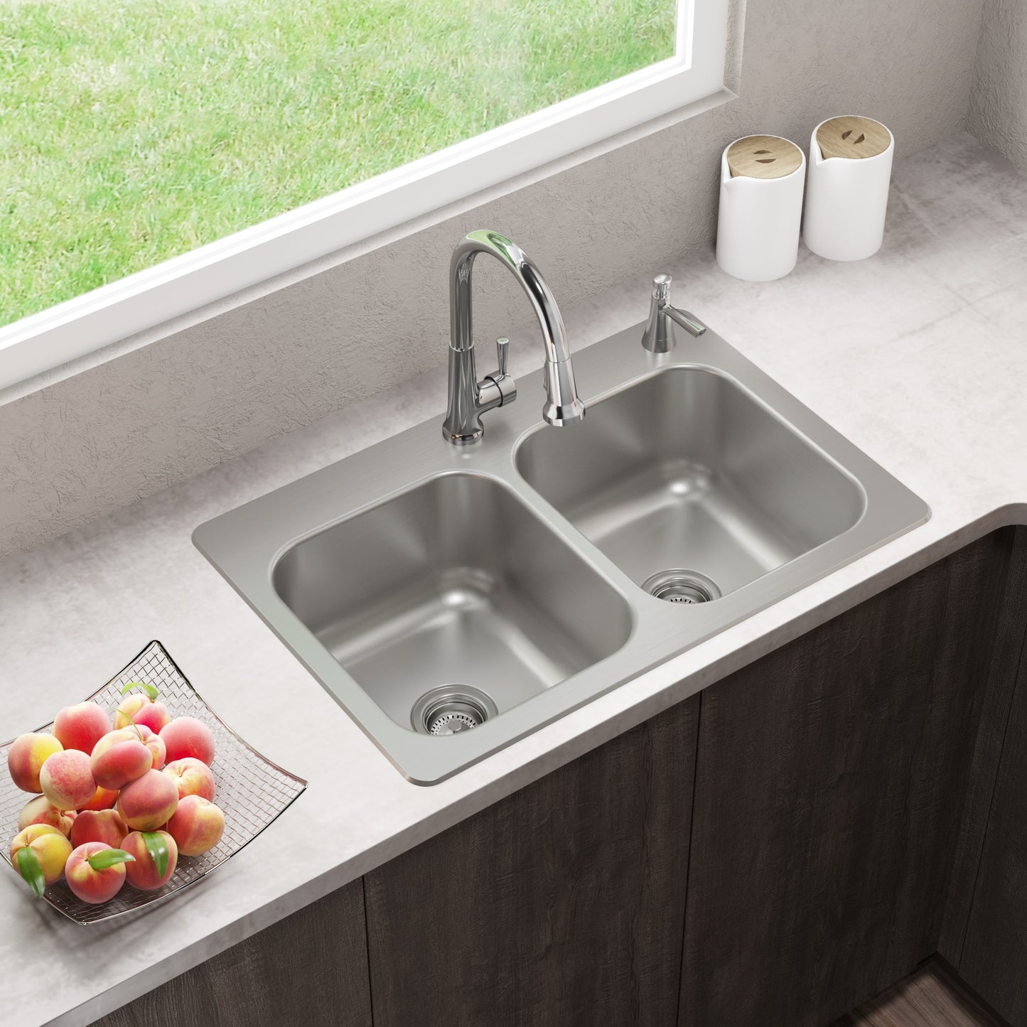 Elkay Dual-mount 33x22 Stainless Double Bowl Sink