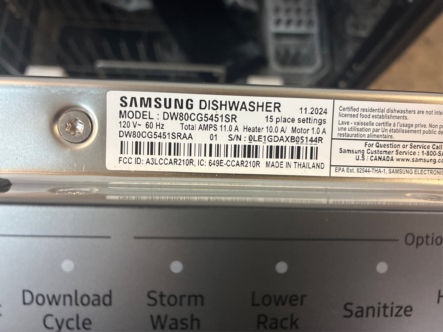 Samsung 24-in Control Smart Dishwasher