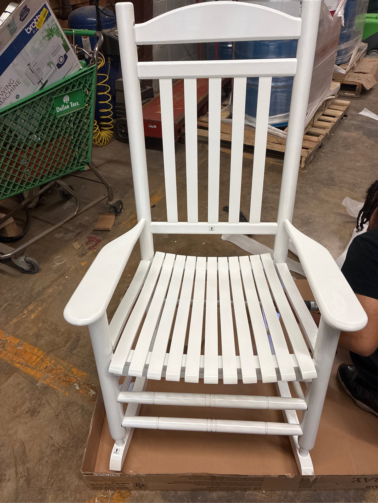 Patio White Wood Outdoor Rocking Chair