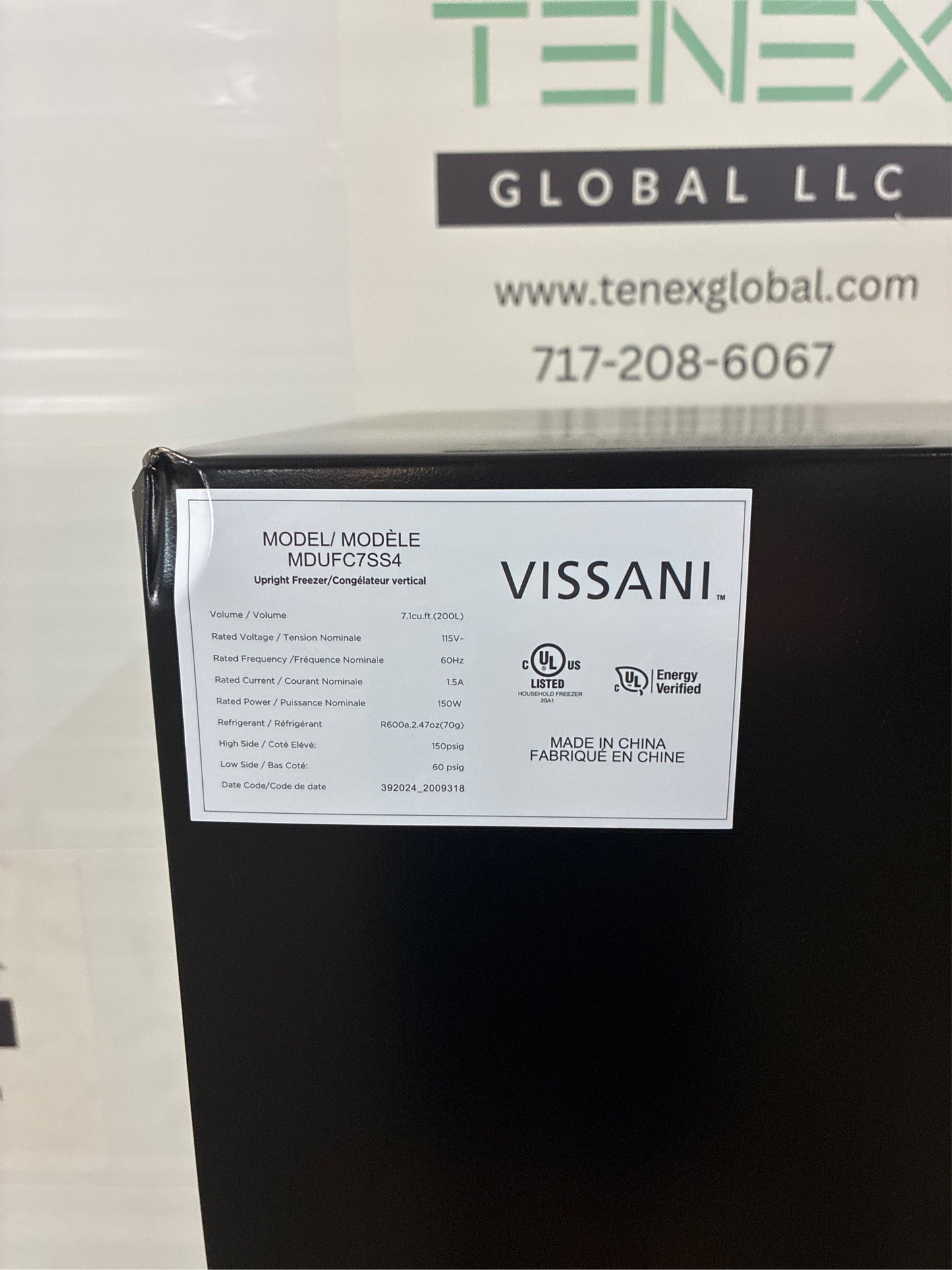 Vissani 7.1 cu ft Convertible Freezer Steel