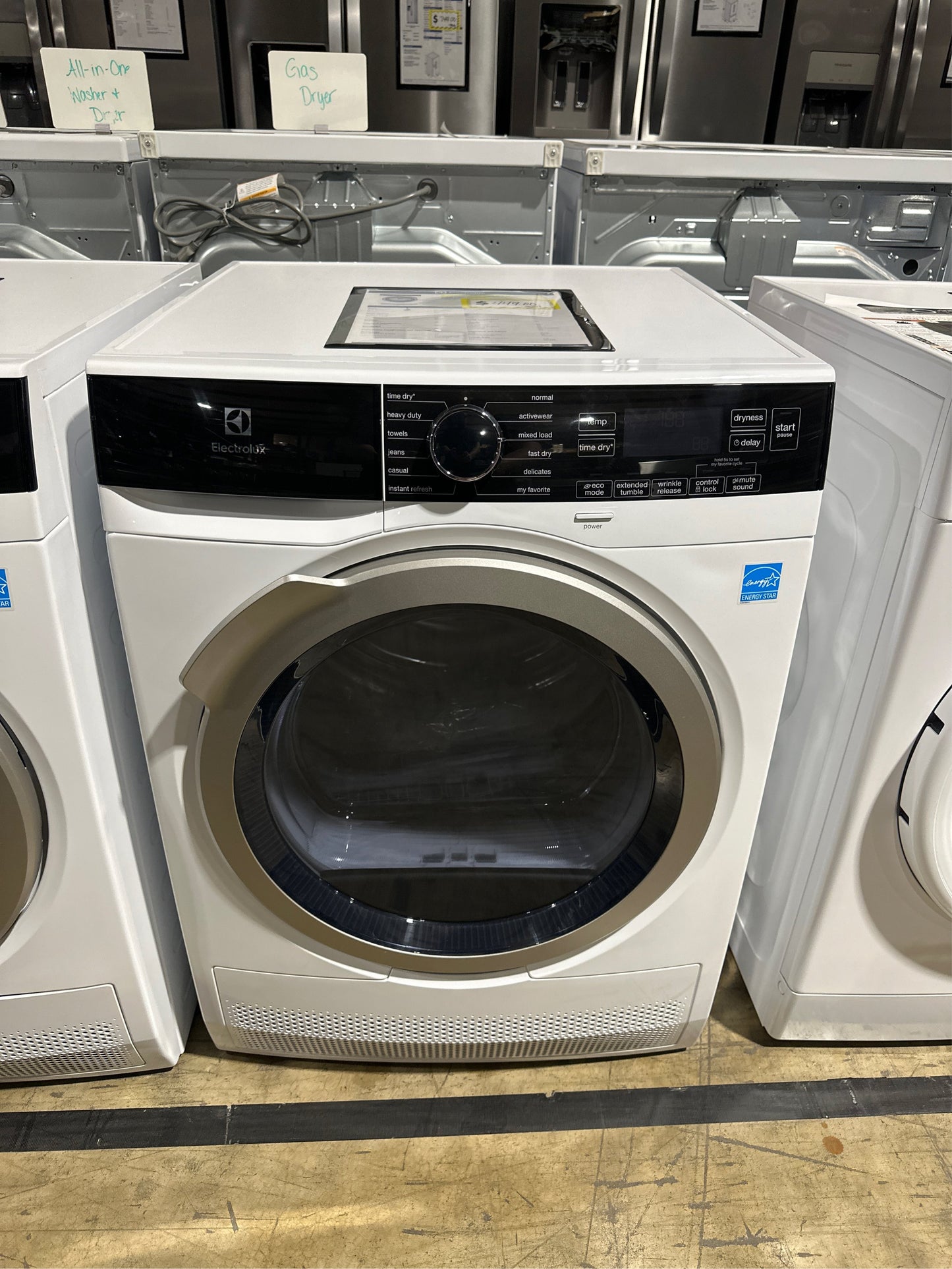 24 in. 4.0 cu. ft. Compact Stackable Electric Ventless Dryer in White with Instant Refresh, ENERGY STAR