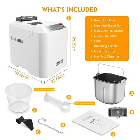 Kitchen in the box 2lb Bread Machine, White
