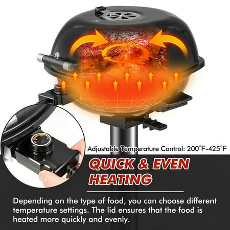 Costway 1600W Electric BBQ Grill, Black