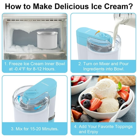VAVSEA Ice Cream Maker, 1 Quart, Blue
