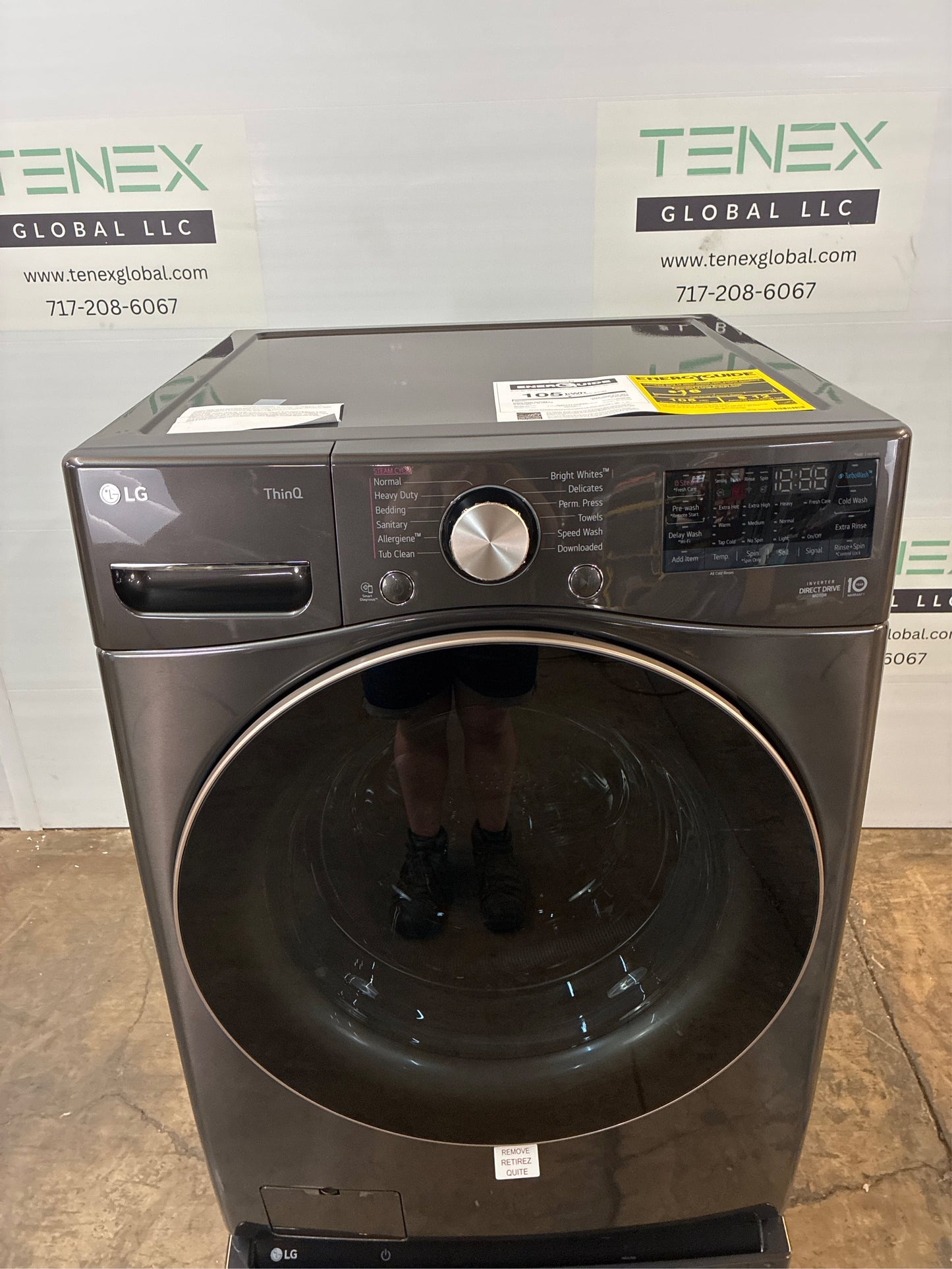 LG 4.5 Cu. Ft. Front Load Washer, Black Steel
