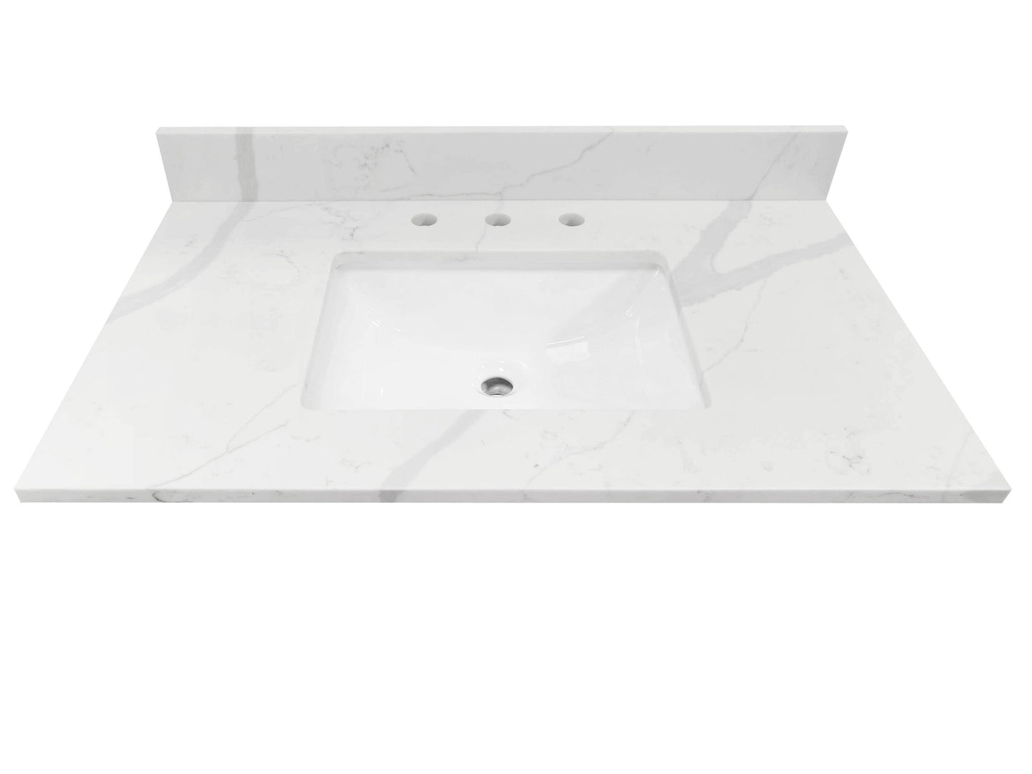allen + roth 37x22 White Quartz Vanity Top