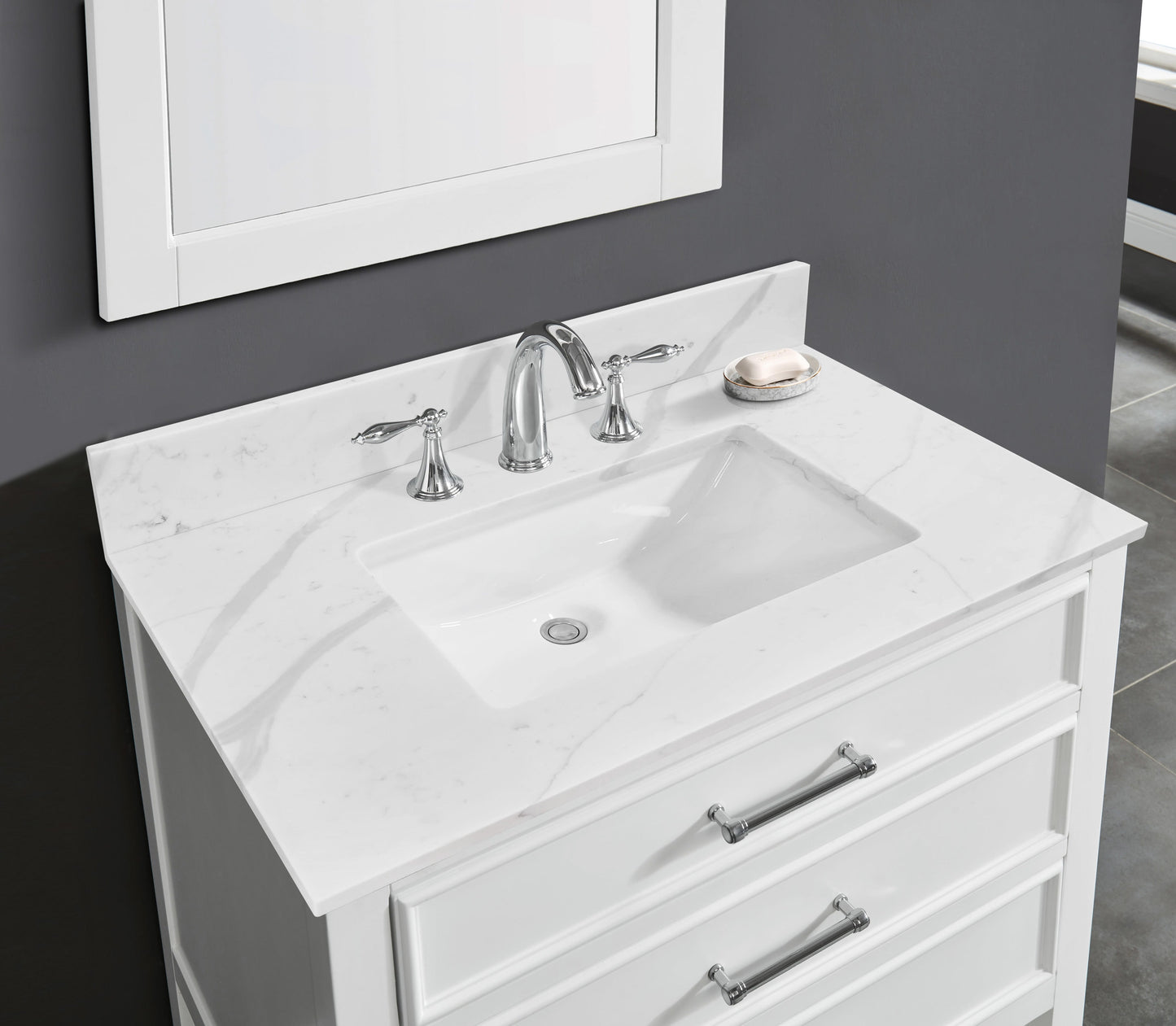 allen + roth Calacatta quartz 31-in x 22-in