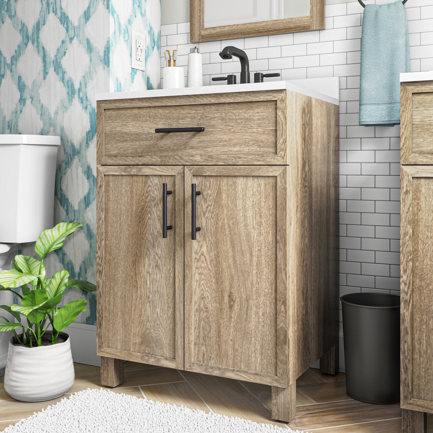 Style Selections Dolton 24-in Oak Bathroom Vanity