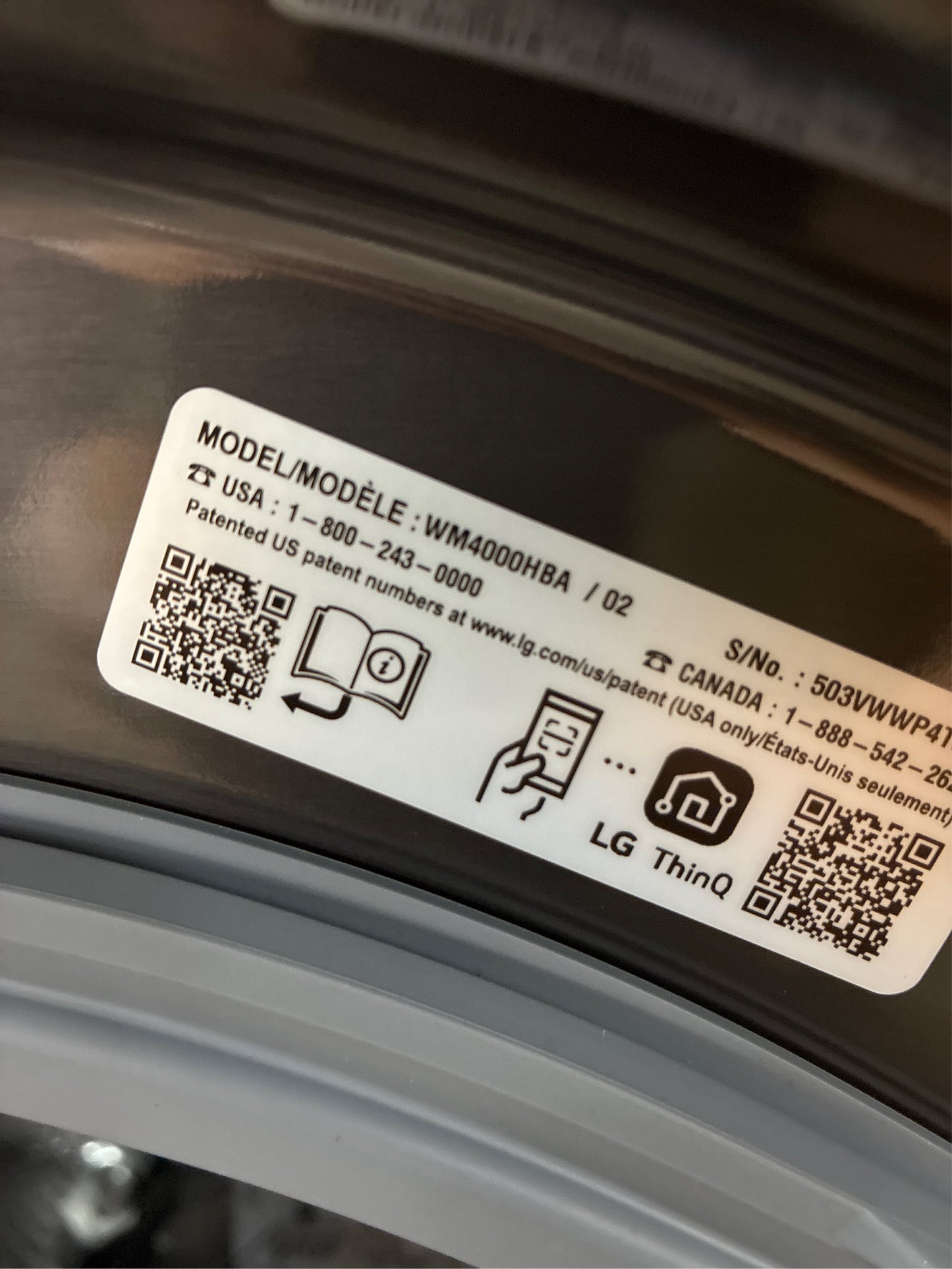 LG 4.5 Cu. Ft. Front Load Washer, Black Steel