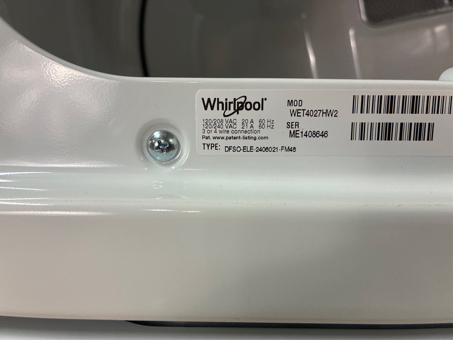 Whirlpool White Laundry Center with 3.5 cu. ft. Washer