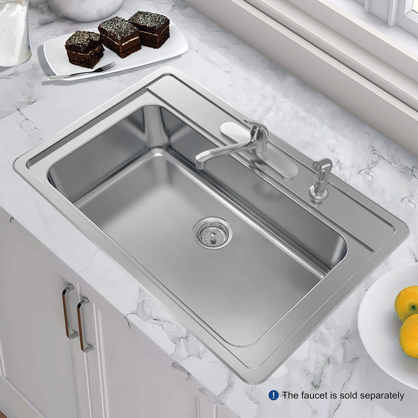 allen + roth Fenway 33x22-in Stainless Steel Sink