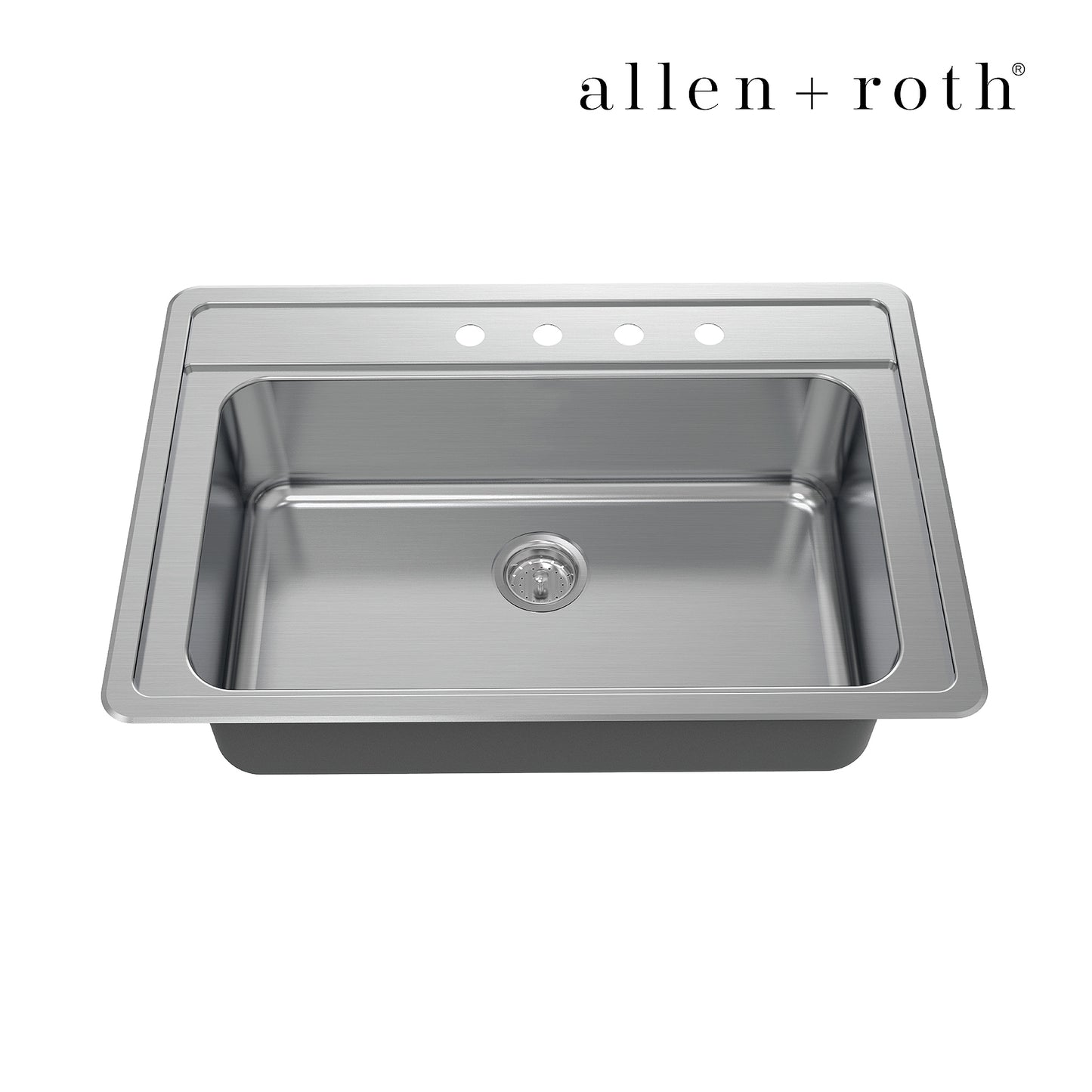 allen + roth Fenway 33x22-in Stainless Steel Sink