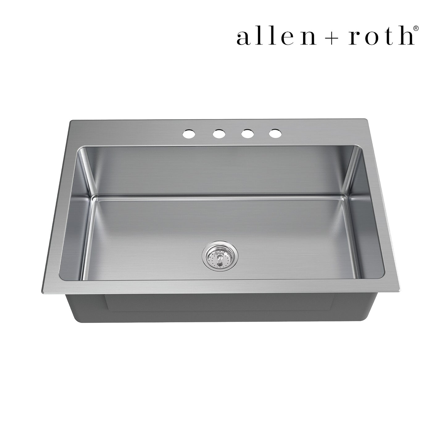 33x22 Stainless Steel 4-Hole Kitchen Sink