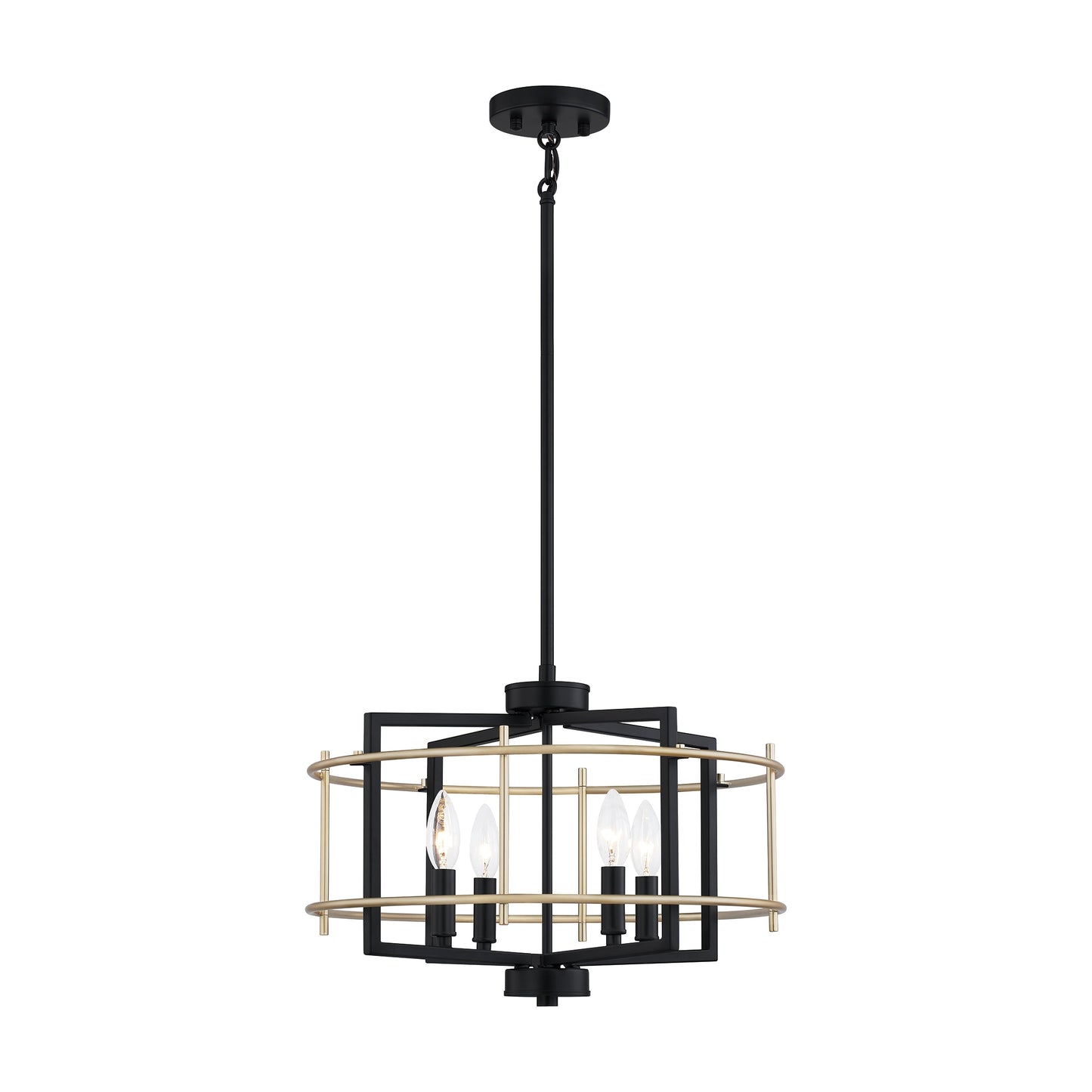 Quoizel Adler 4-Light Black/Gold Pendant