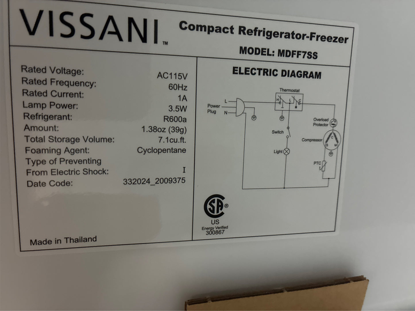 7.1 cu. ft. Top Freezer Refrigerator Steel Look