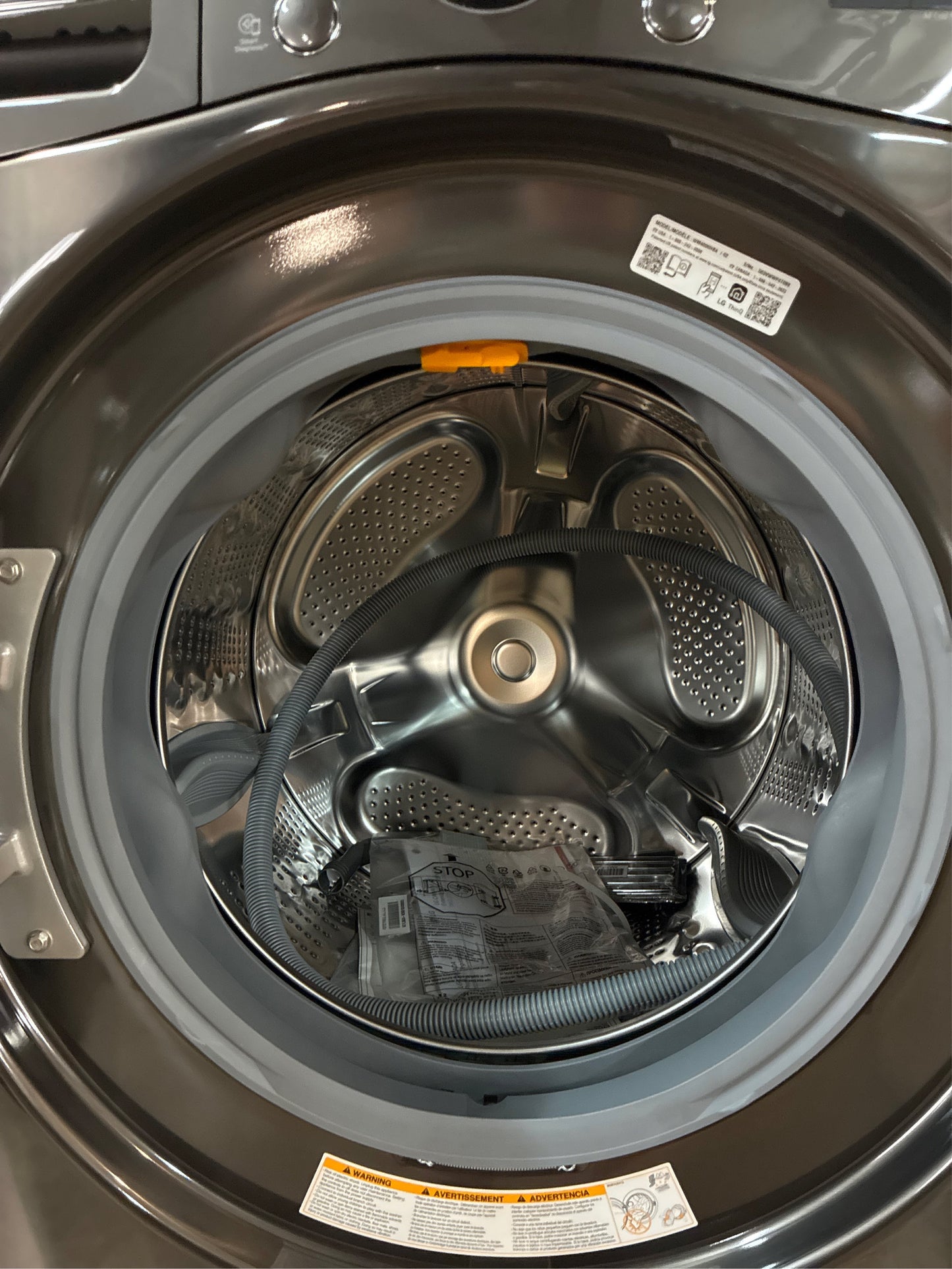 LG 4.5 Cu. Ft. Front Load Washer, Black Steel