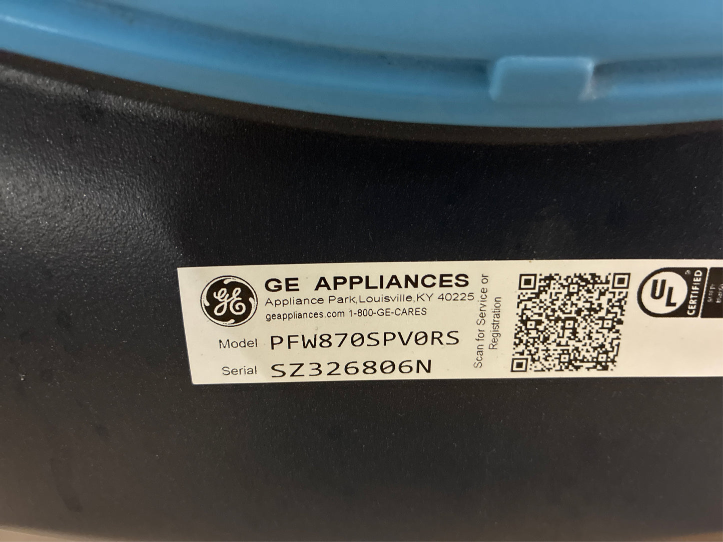 GE 5.3 cu. ft. Smart Front Load Washer, Sapphire Blue