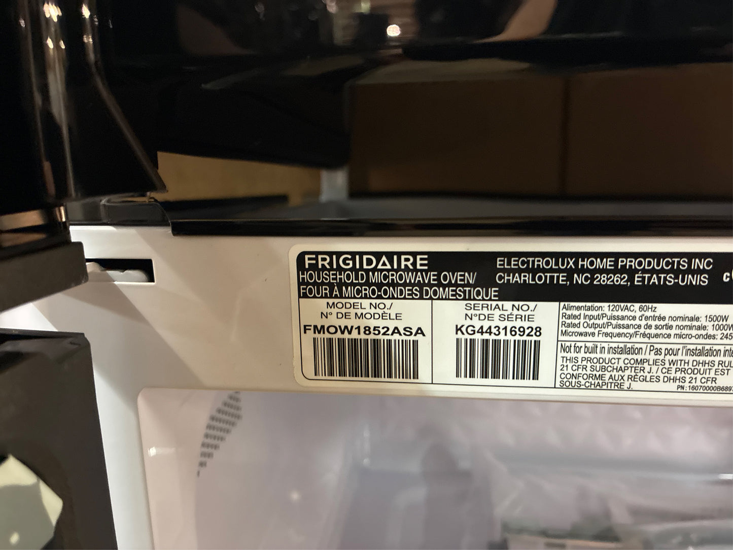 1.8 cu ft Over Range Microwave Stainless