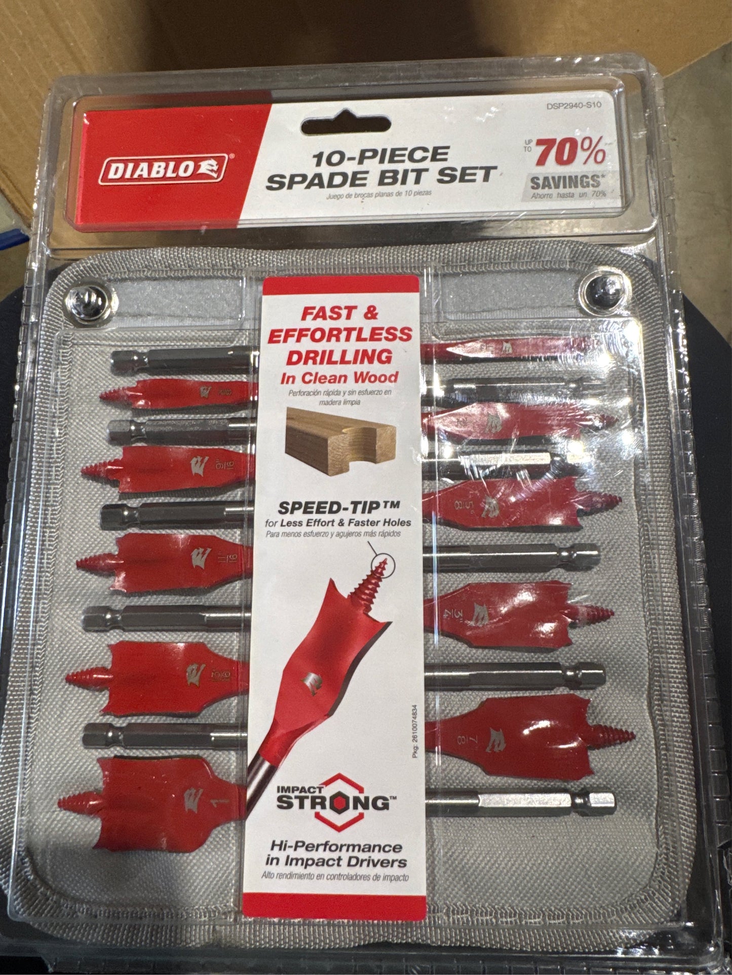 Diablo 10 Piece Spade Bit Set