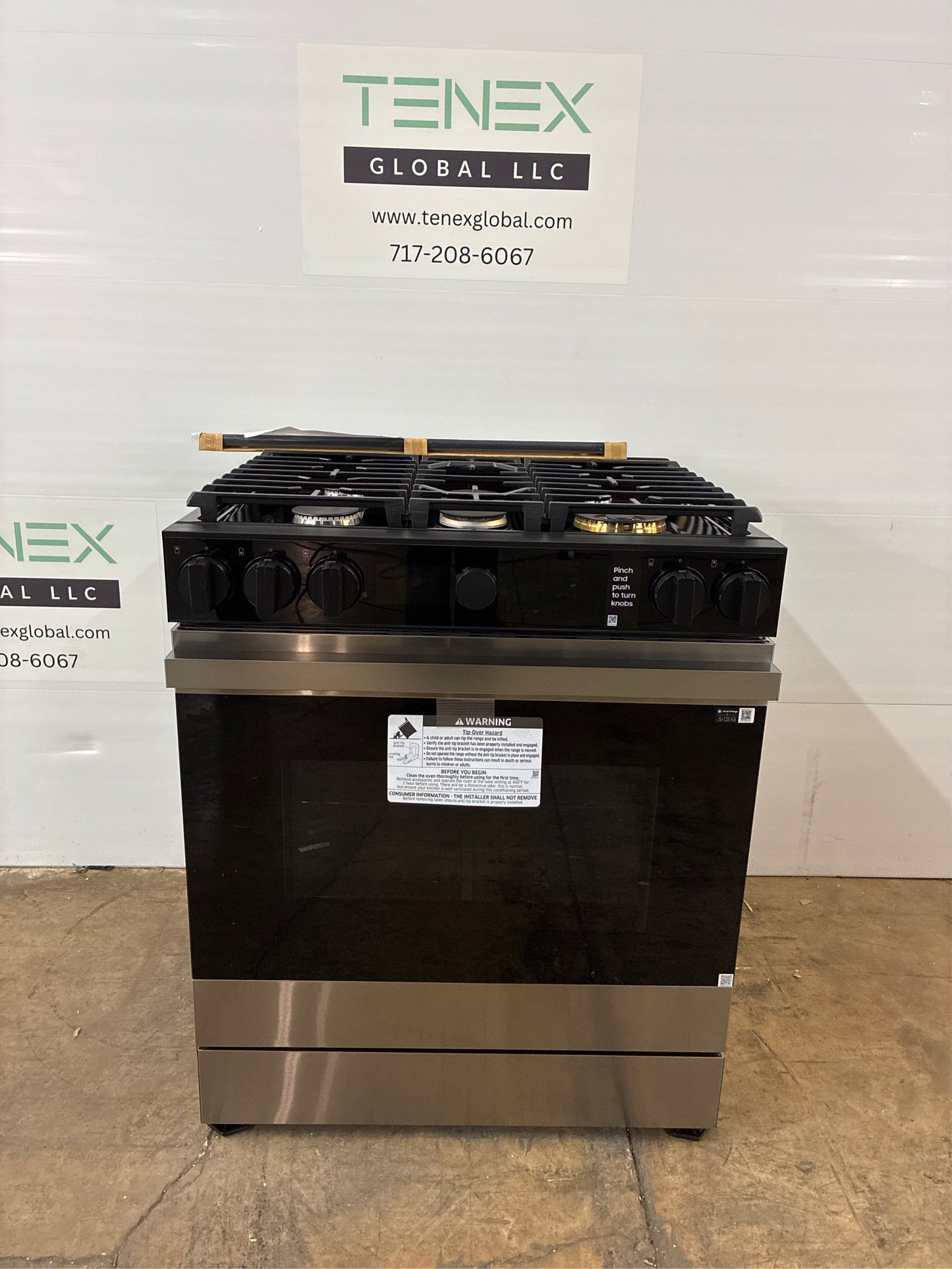 Bespoke 30 in. 6.0 cu. ft. 5 Burner Smart Slide-In Gas Range with Air Sous Vide & Air Fry in Stainless Steel