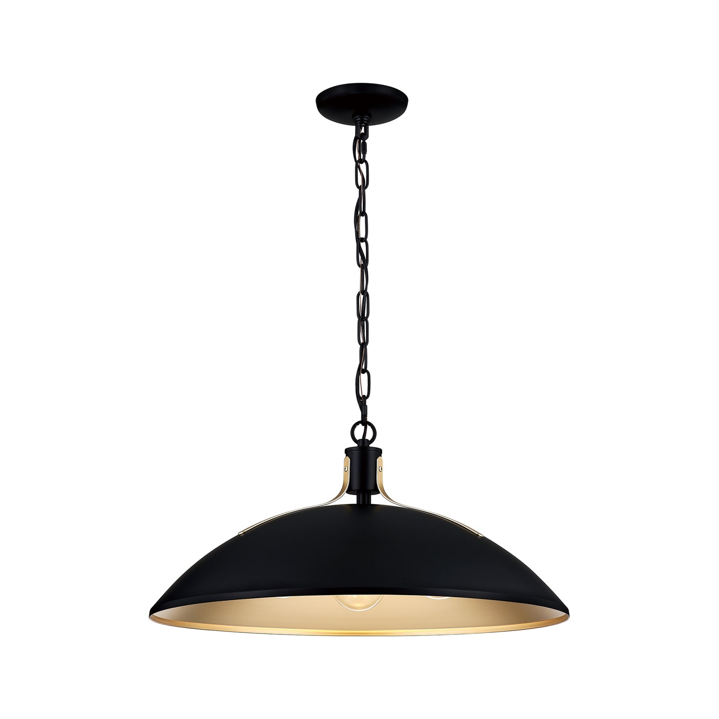 Quoizel Lassen 3-Light Black/Gold Pendant