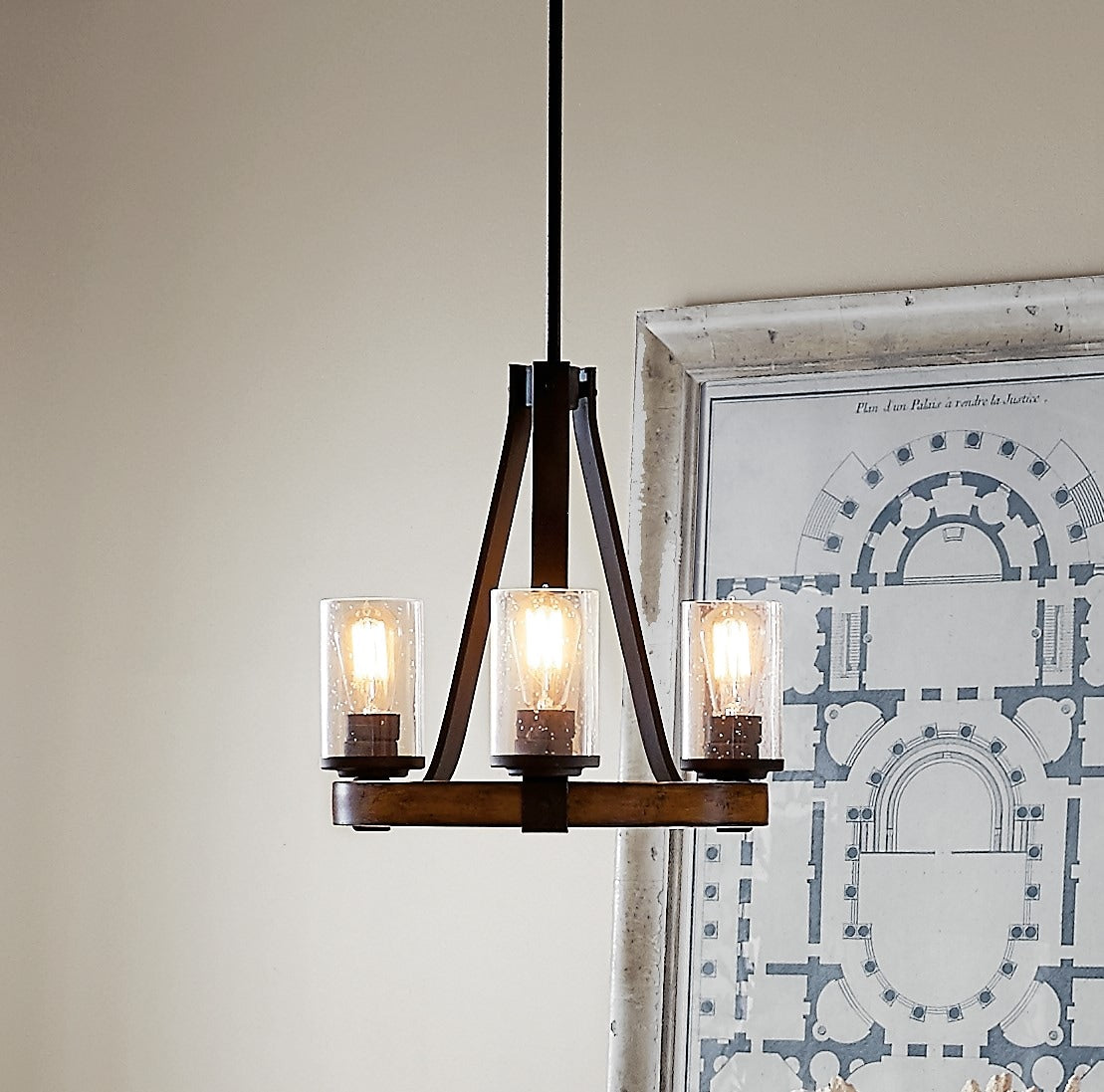Kichler 14" Distressed Black Semi Flush Light