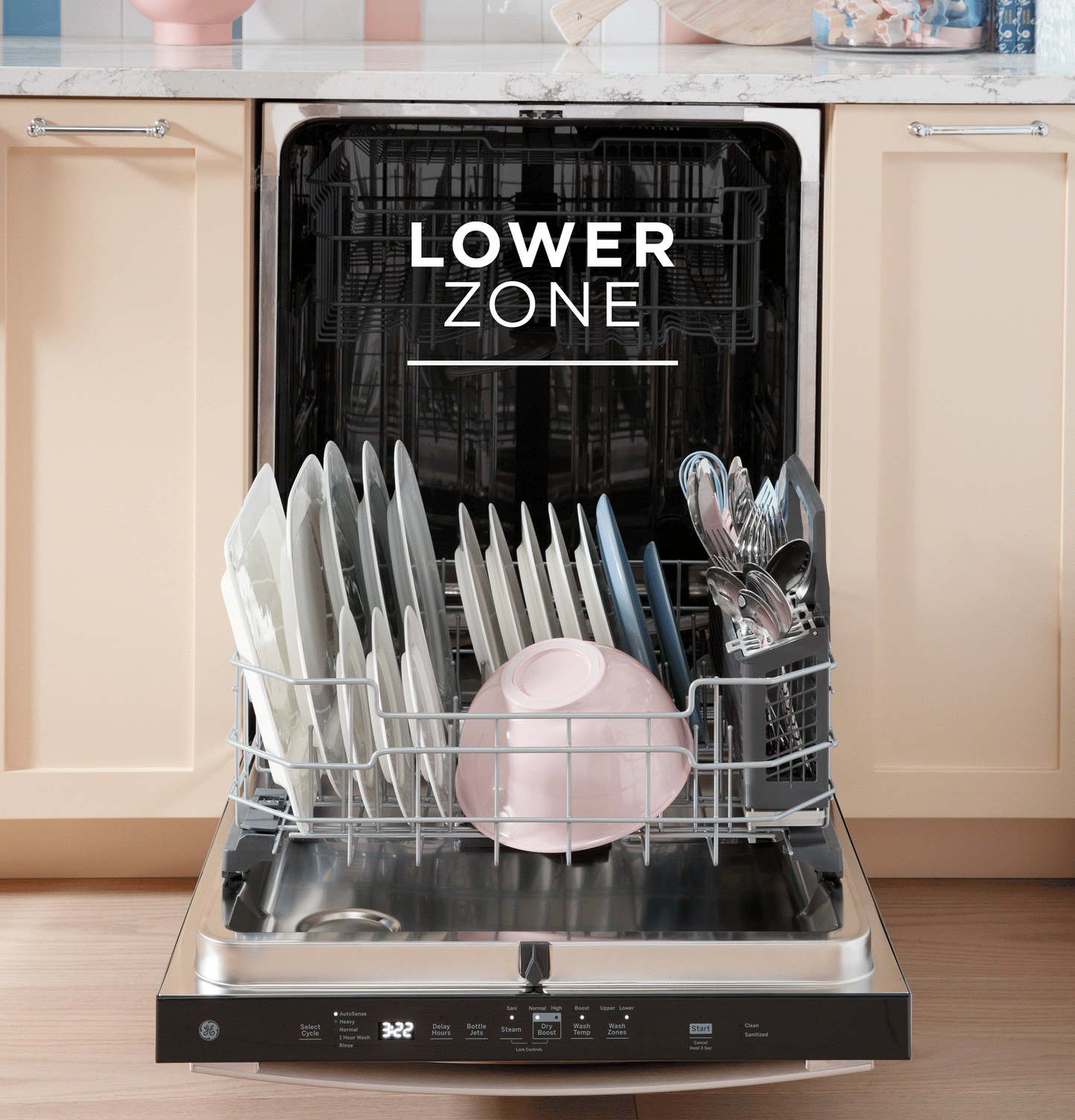 GE 24" Top Control Dishwasher, 47-dBA Quiet