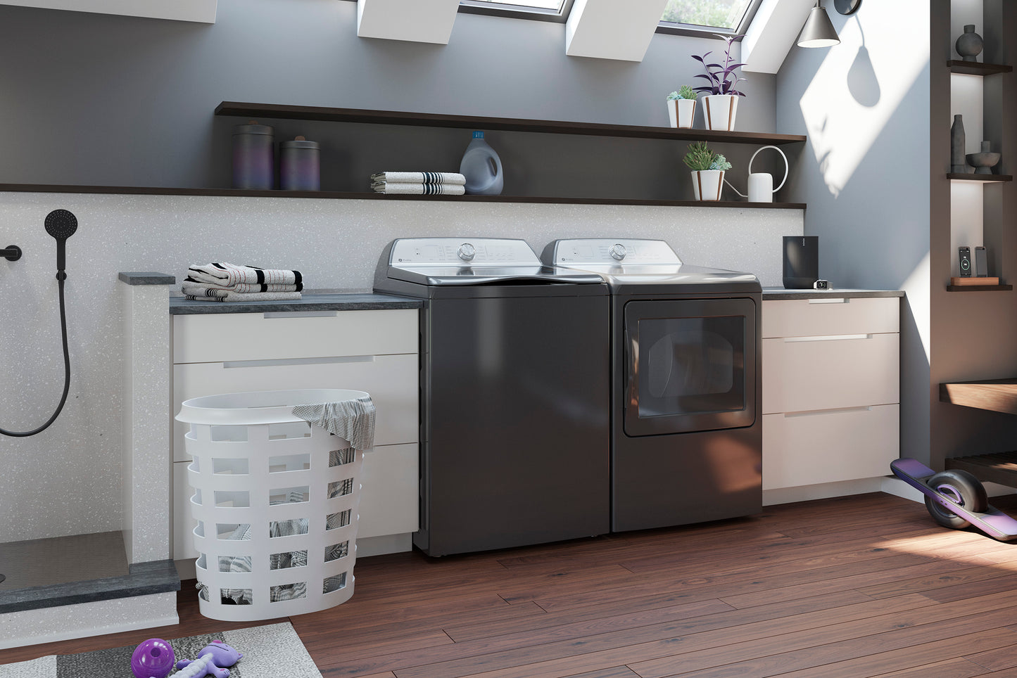 GE Profile 7.4-cu ft Electric Dryer (Gray)