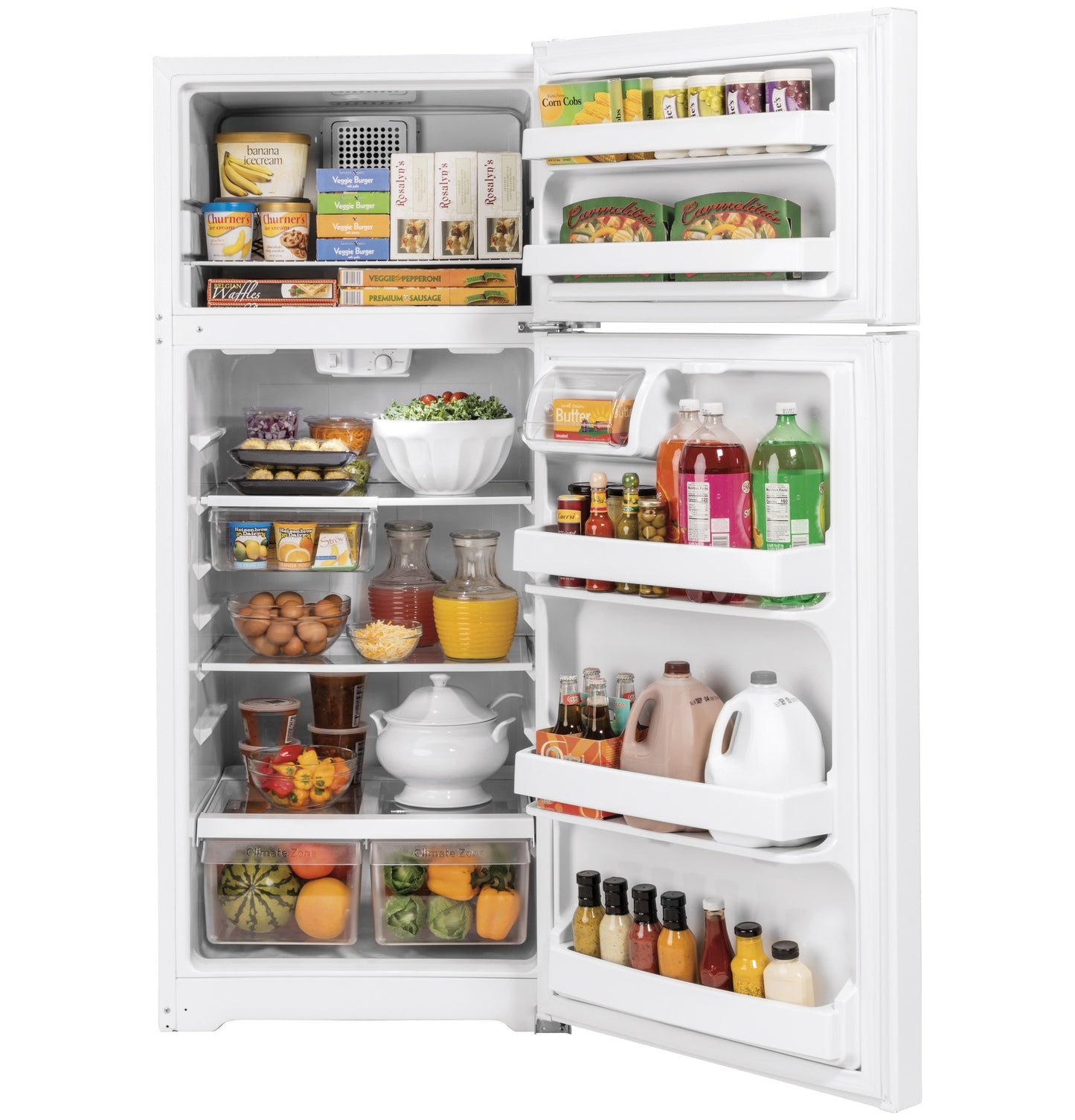 GE 17.5-cu ft Top-Freezer Refrigerator (White)