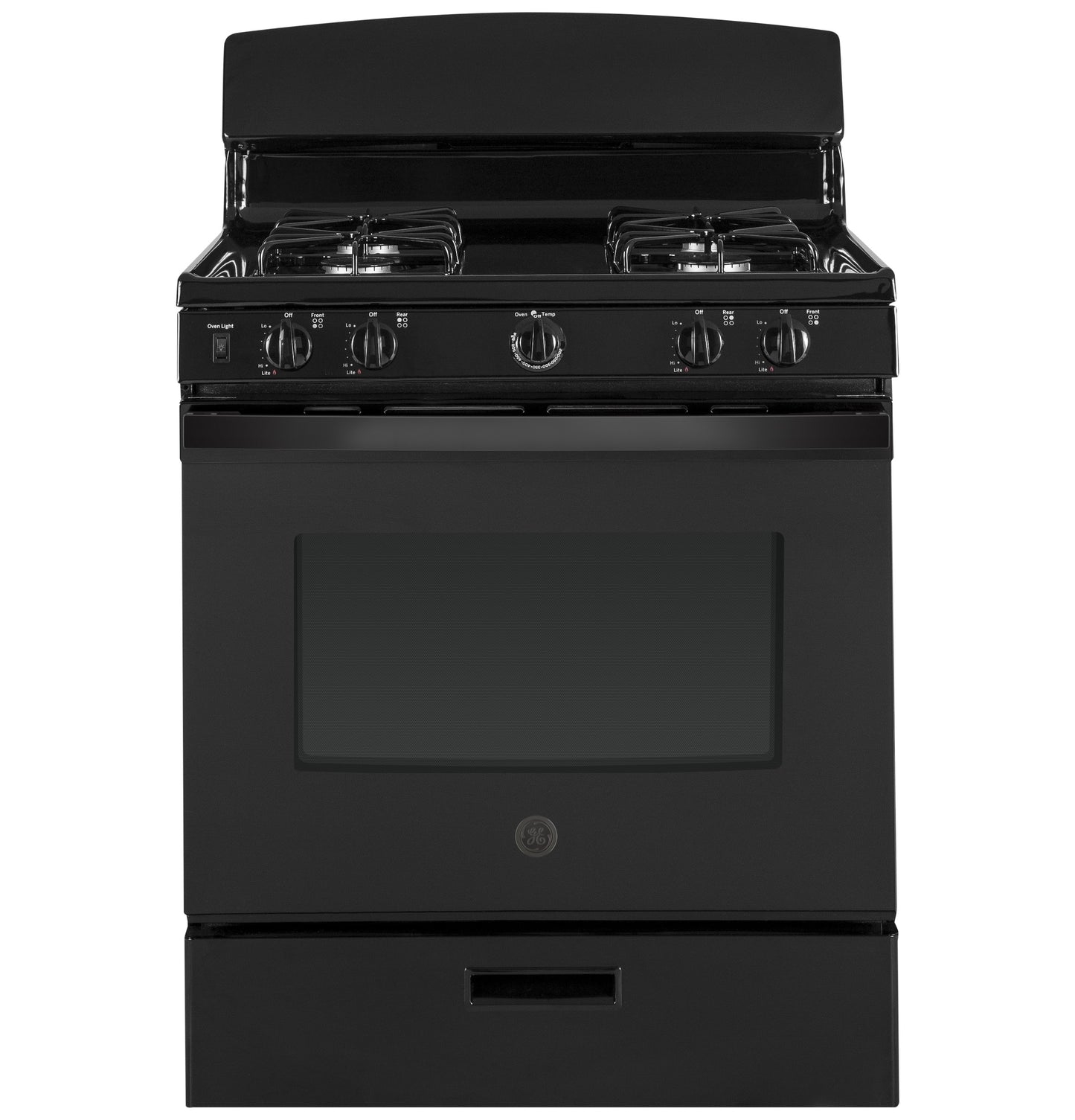 GE 30" 4-Burner 4.8-cu ft Gas Range Black