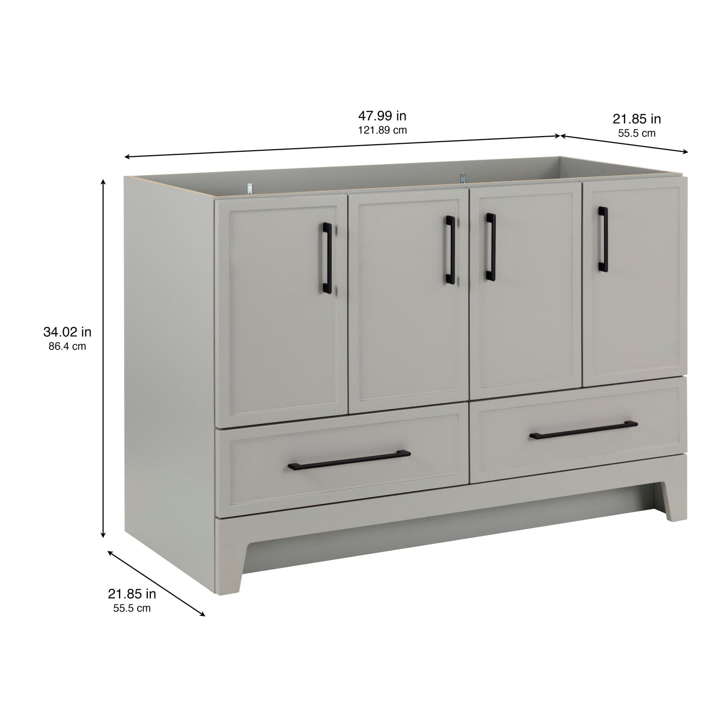 Meera 48-in Light Gray Vanity Base Cabinet