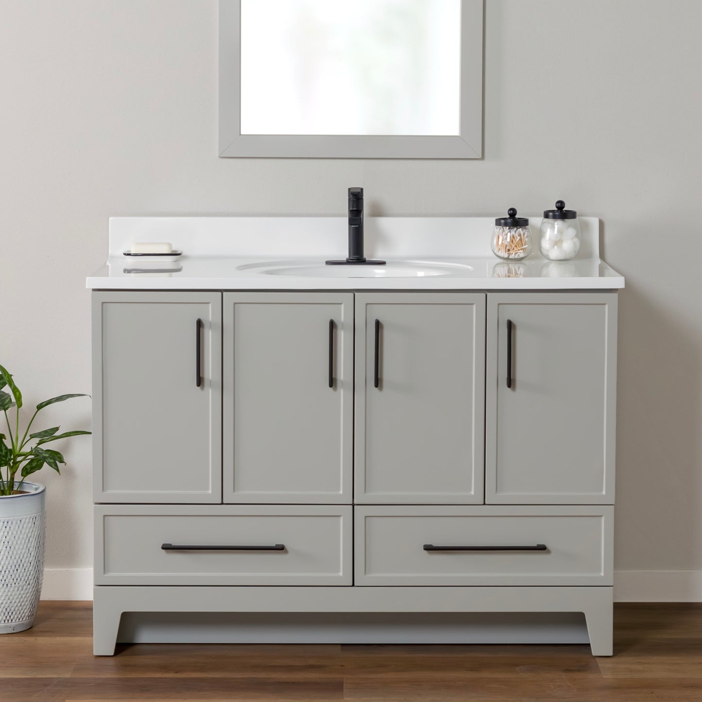 Meera 48-in Light Gray Vanity Base Cabinet