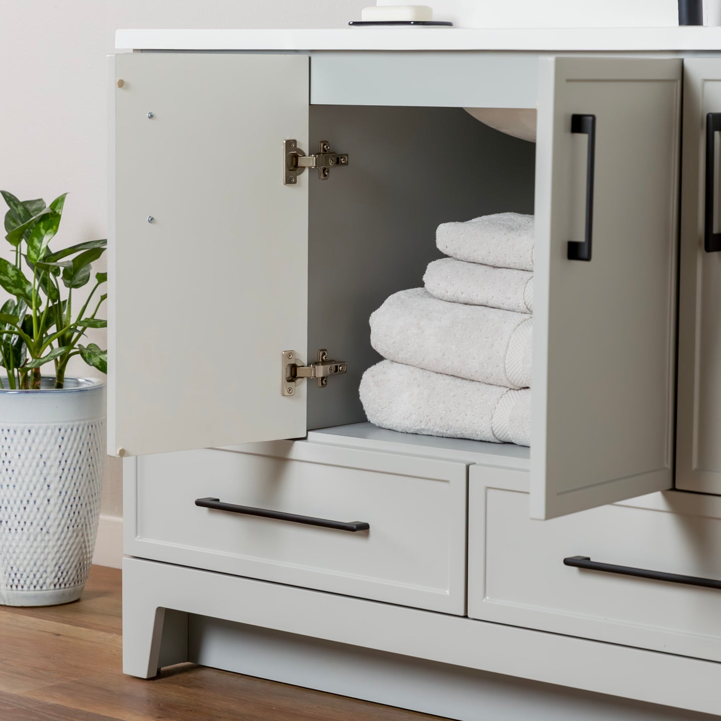 Meera 48-in Light Gray Vanity Base Cabinet