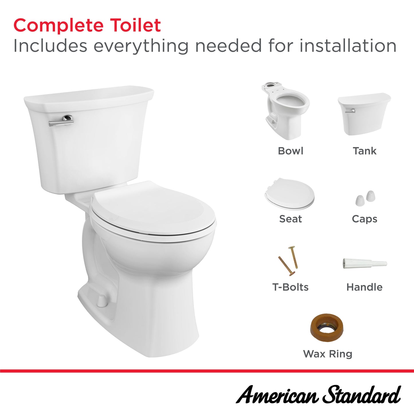 American Standard Edgemere White Round Toilet
