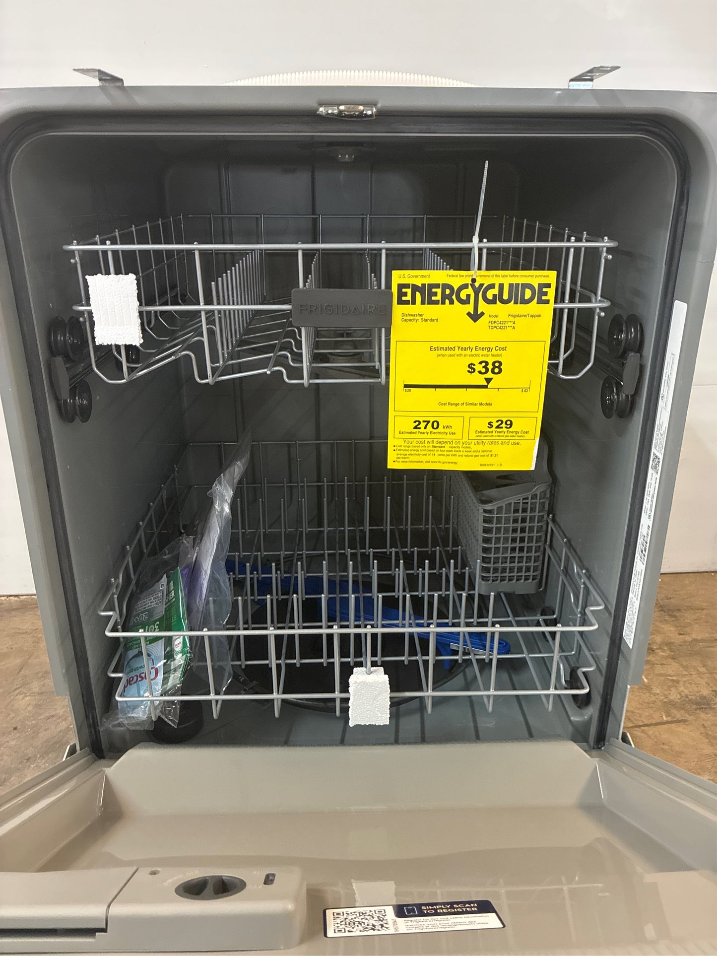 24" Black Front Control Smart Dishwasher