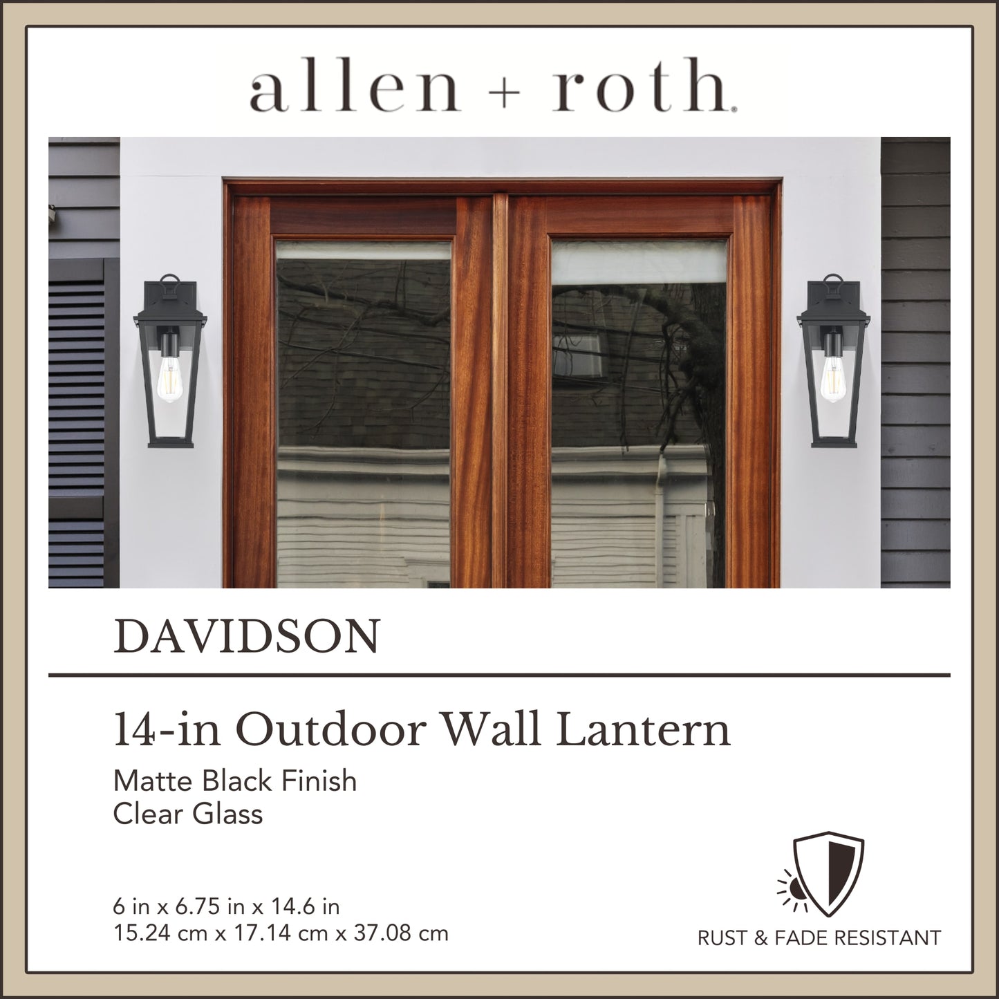 allen + roth Davidson 1-Light 14-in Wall Light