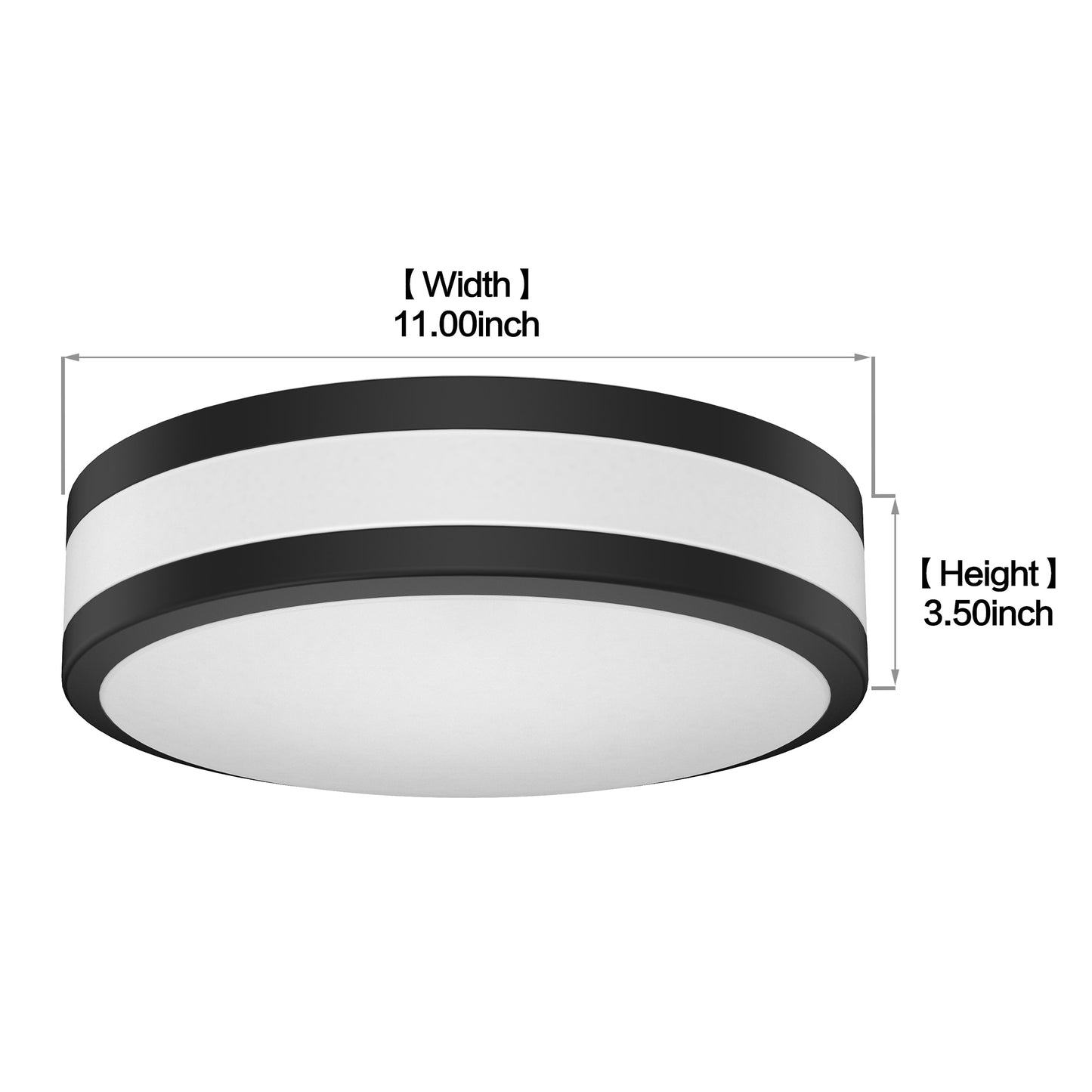 11-in Matte Black LED Flush Mount Light