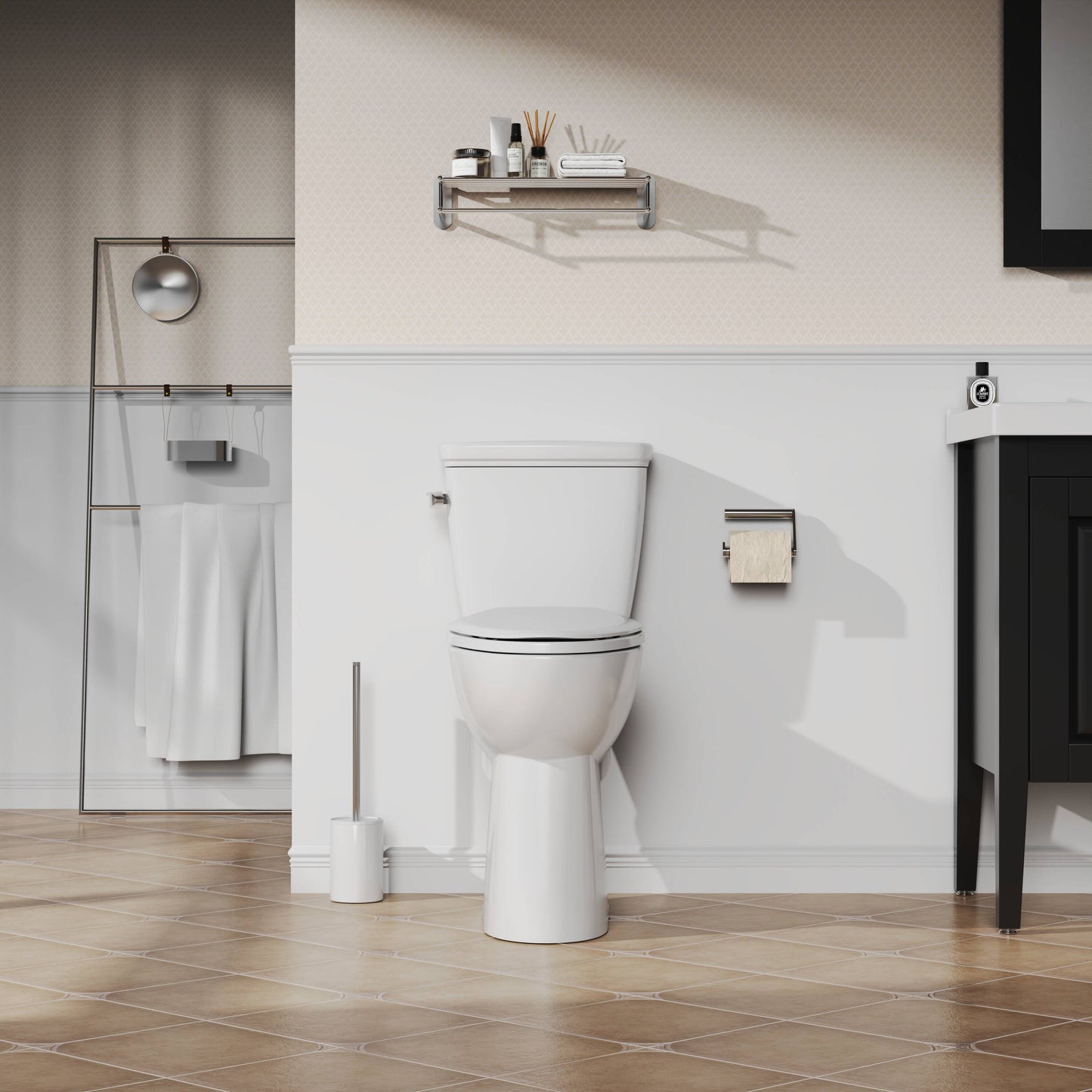 Project Source Elongated Tall Height Toilet 12-in
