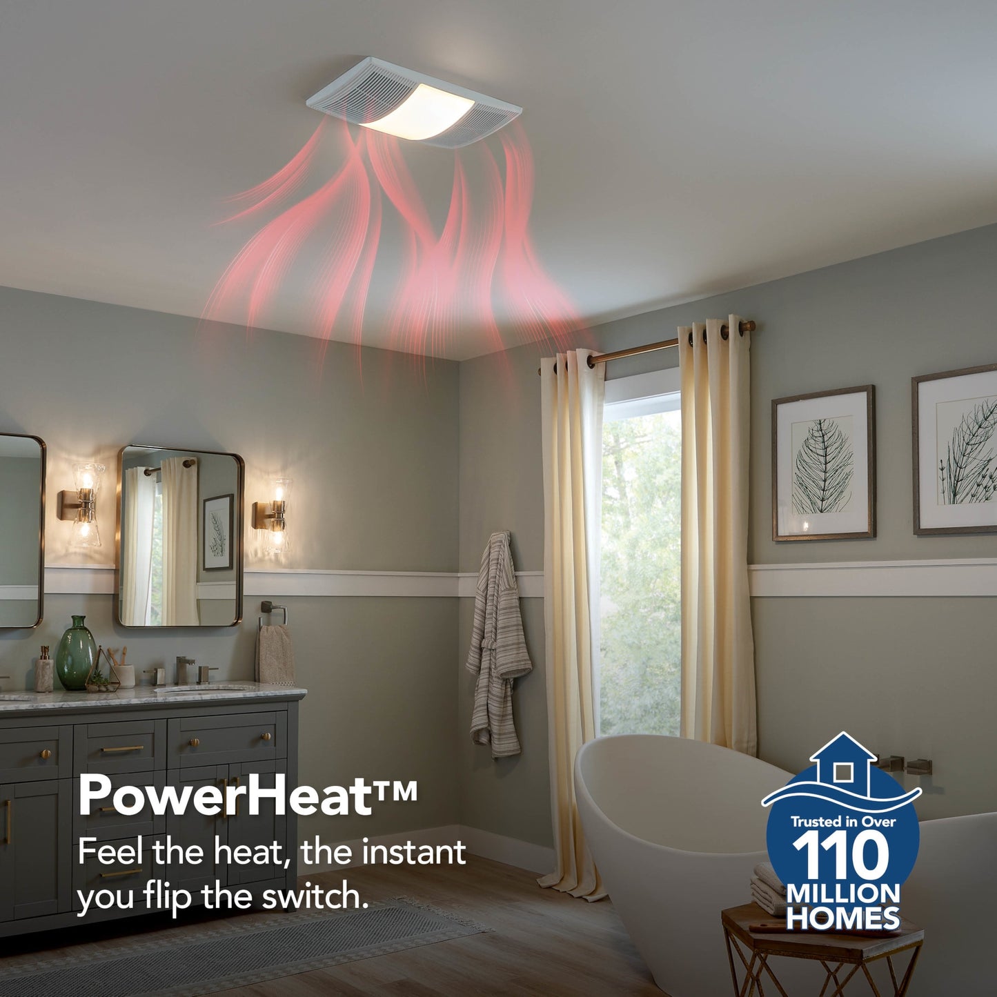 Broan PowerHeat Lighted Bathroom Fan & Heater