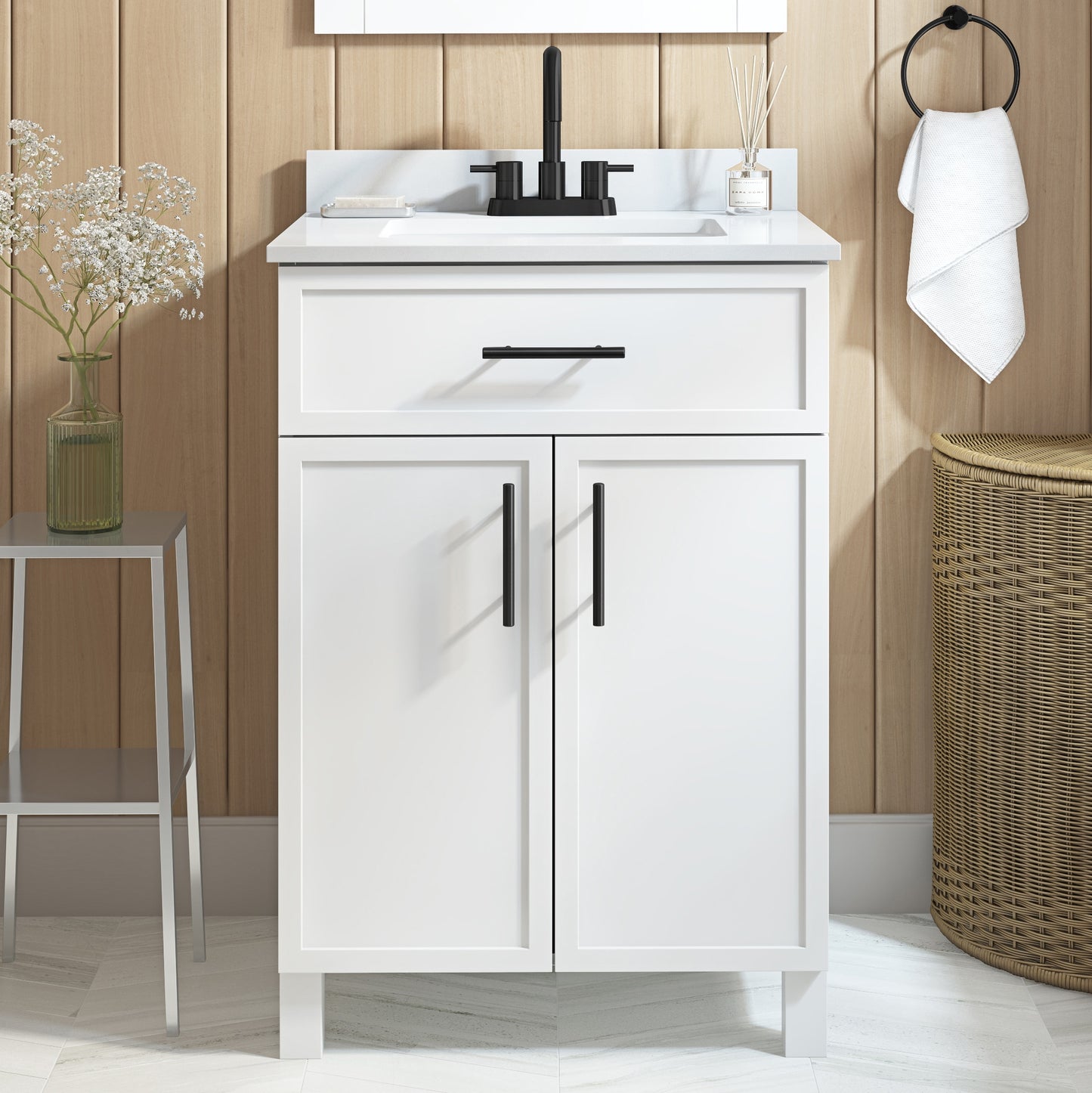 Style Selections Dolton 24-in White Vanity Sink