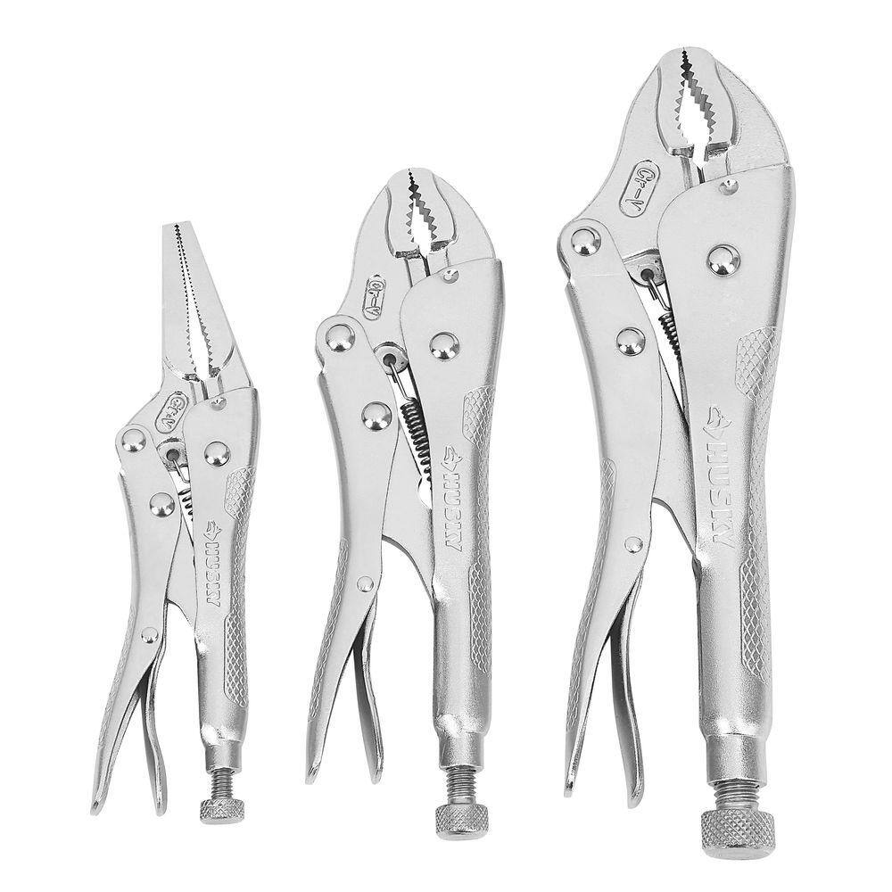 Husky 3-Piece Locking Pliers Set