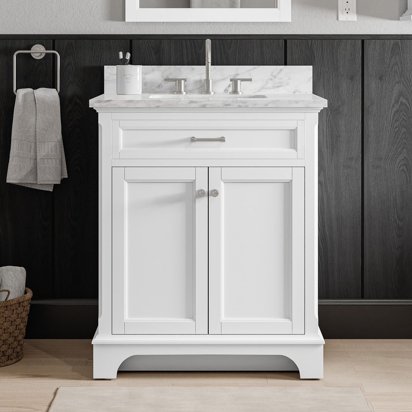 allen + roth Roveland 30-in White Vanity with Top