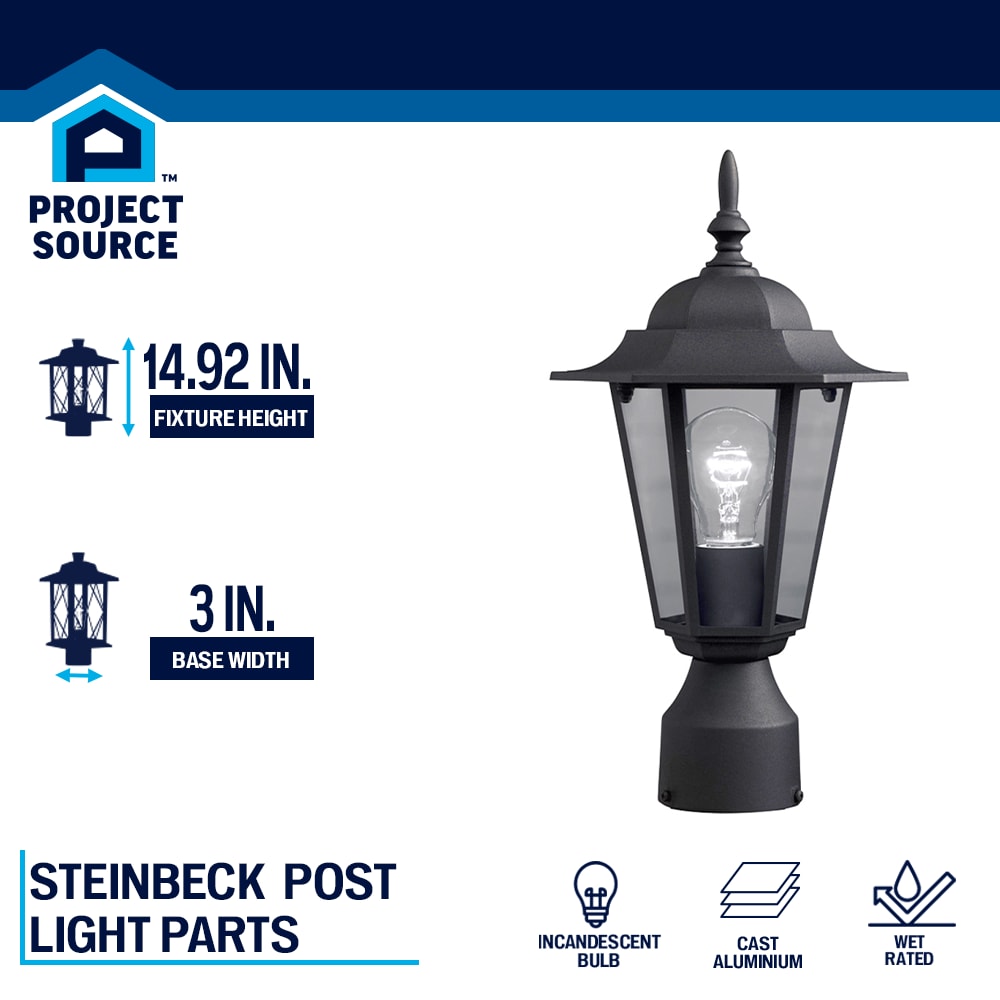 Steinbeck 14.92-in Sand Black Outdoor Lantern