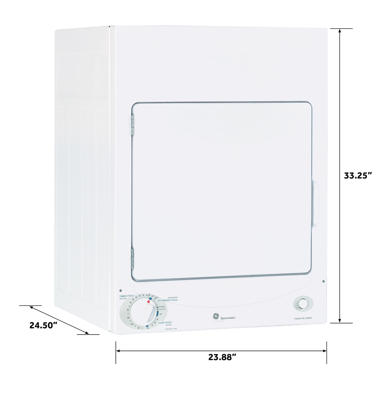 GE 3.6-cu ft Stack Vented Electric Dryer
