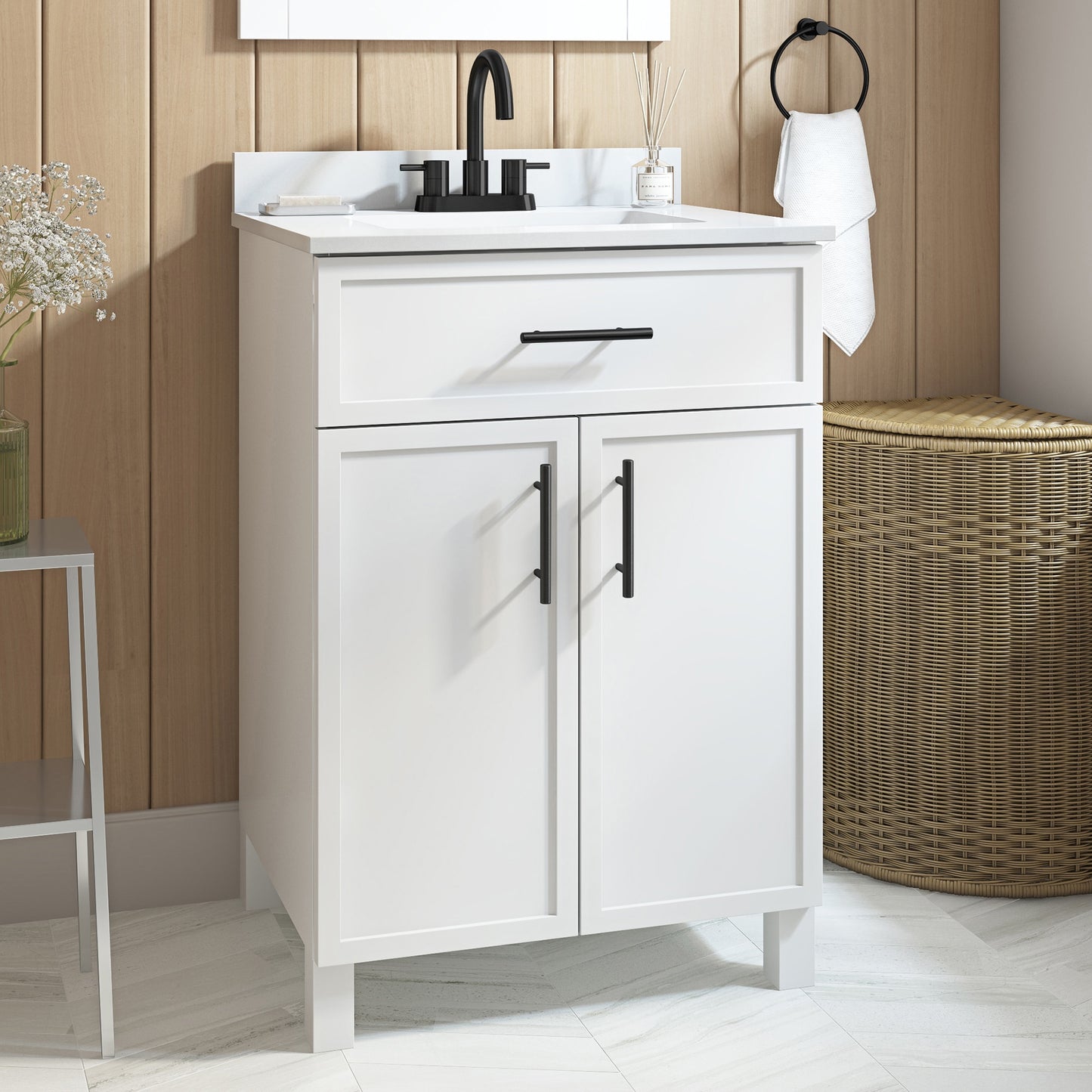Style Selections Dolton 24-in White Vanity Sink