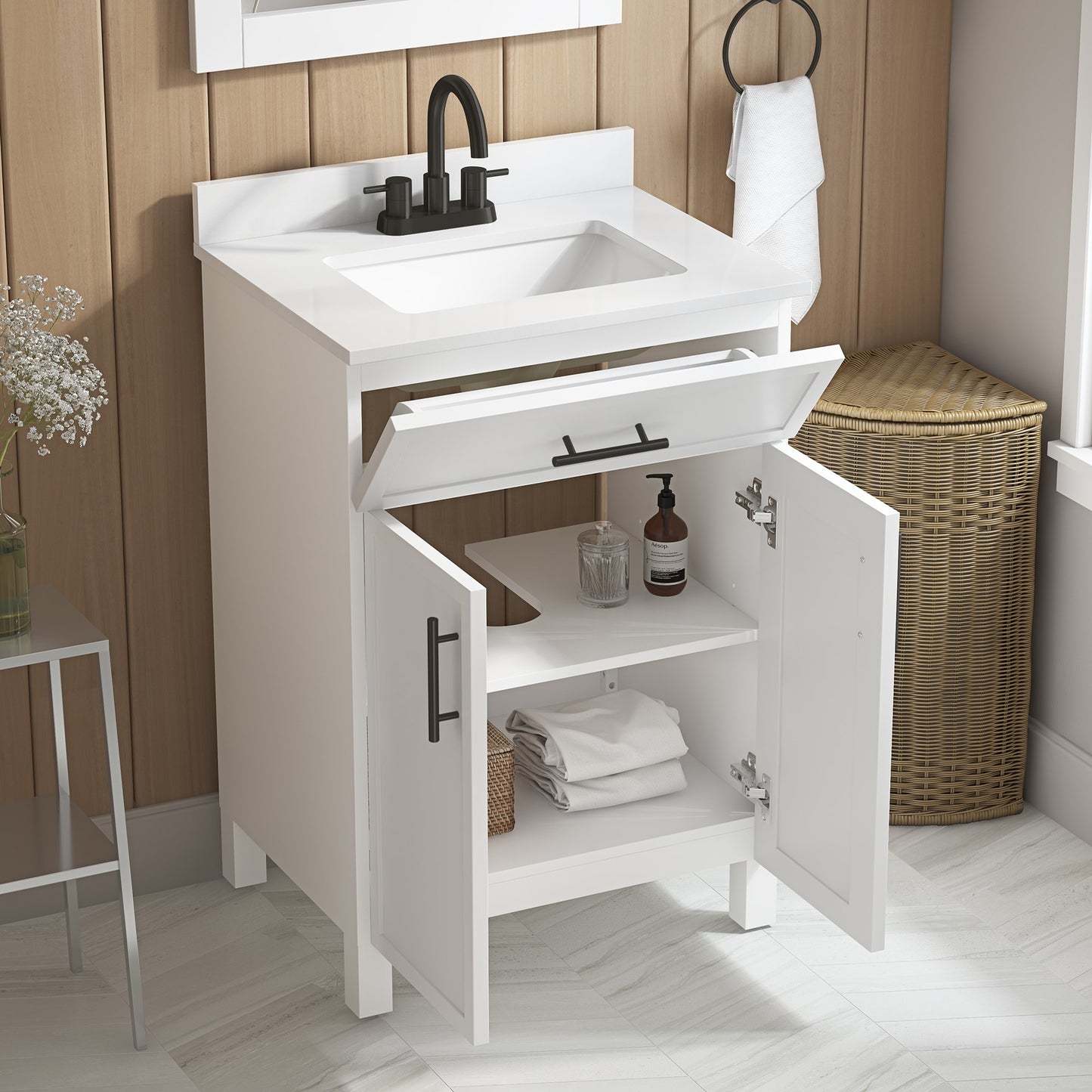 Style Selections Dolton 24-in White Vanity Sink