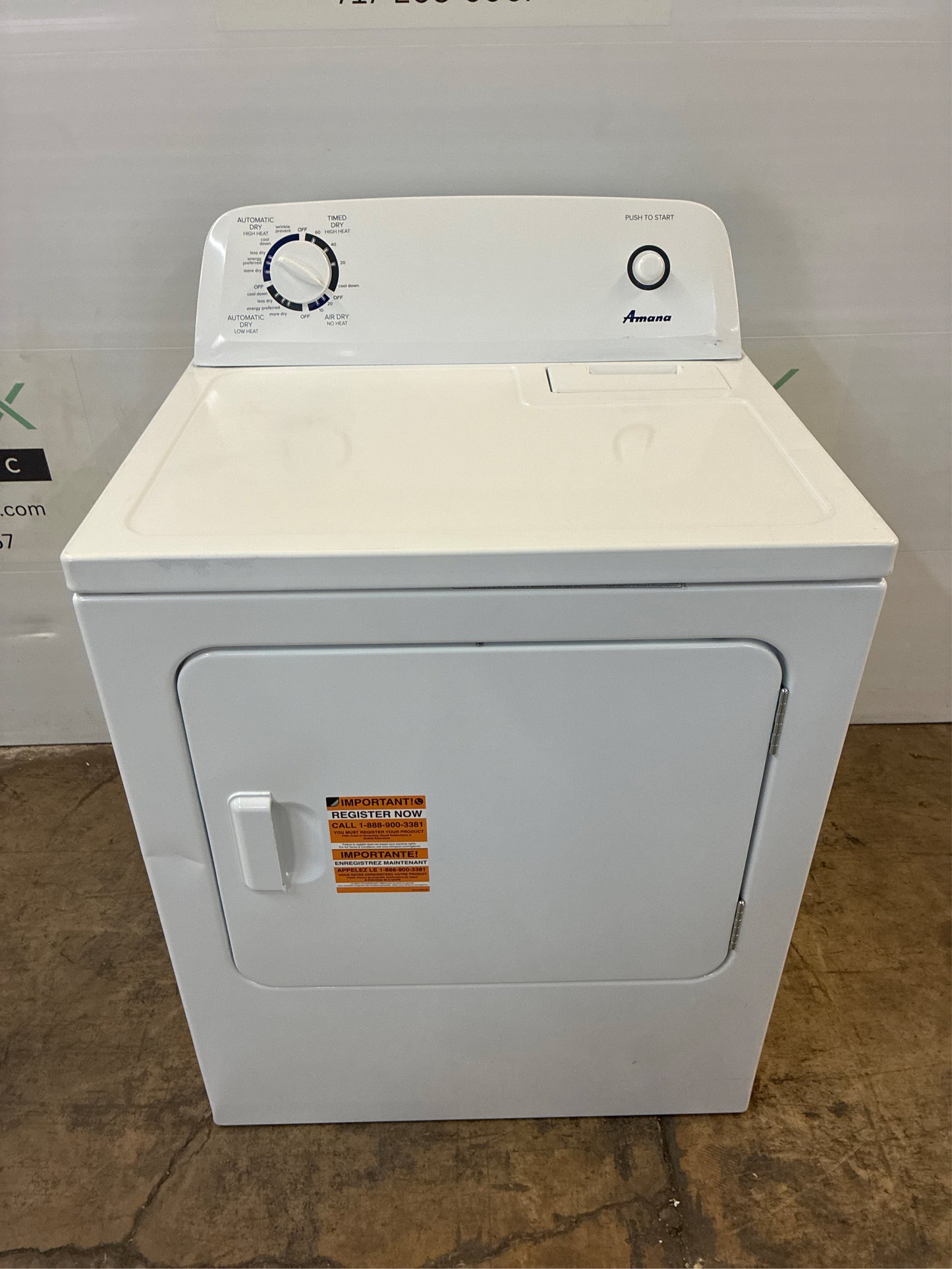 Amana 6.5 cu.ft. Vented Electric Dryer in White