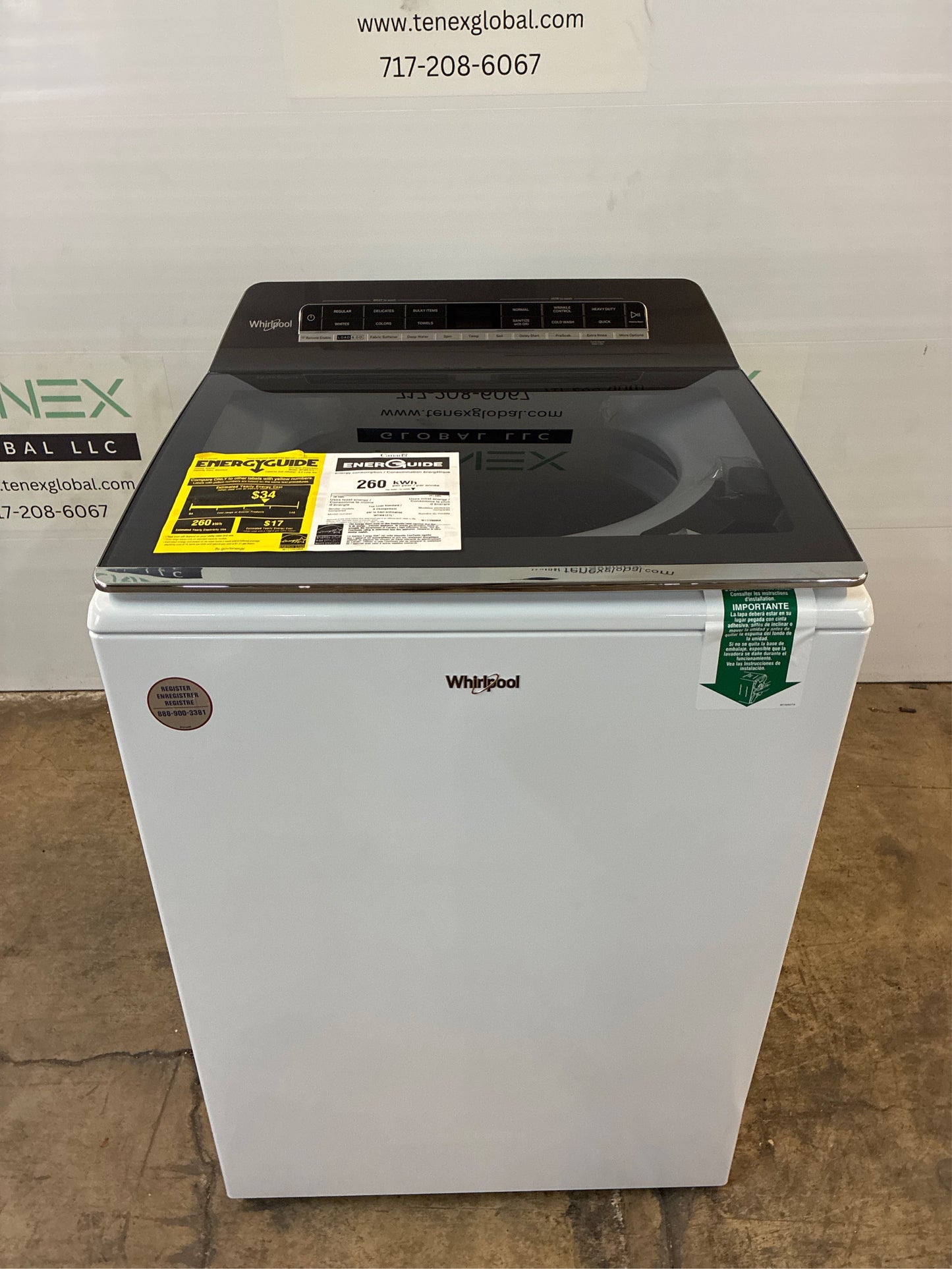 Whirlpool 5.2-5.3 cu. ft. Smart Washer, 2 in 1 Agitator